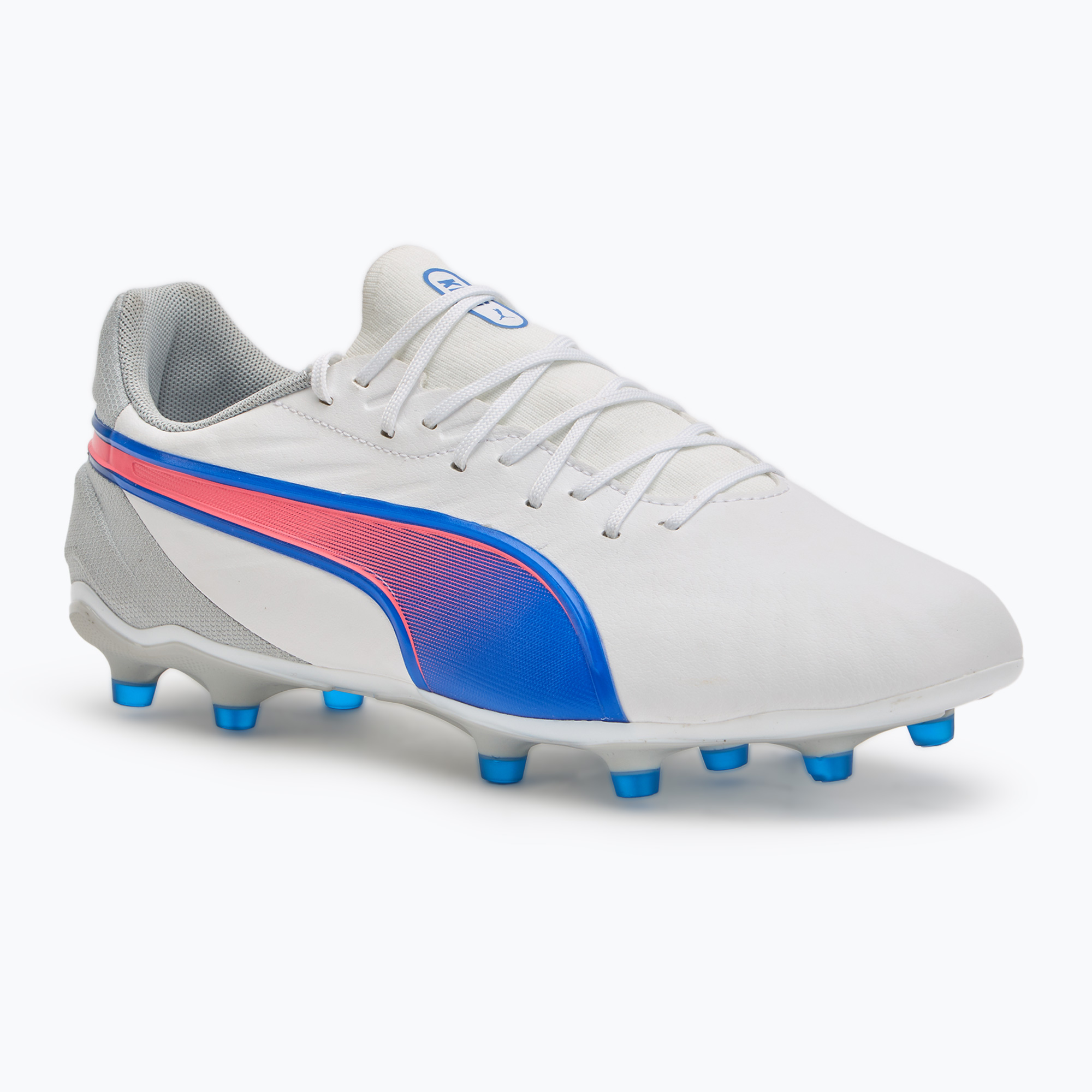 Futbalová obuv/ kopačky PUMA King Match FG/AG puma white/bluemazing/flat light grey/sunset glow (King Match FG/AG 107863 02)
