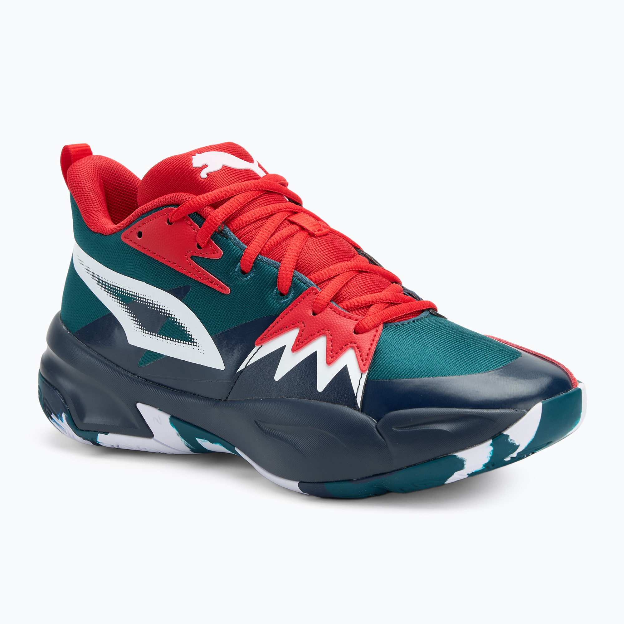 Pánska basketbalová obuv PUMA Genetics club navy/cold green/for all time red (Genetics 309691 05)