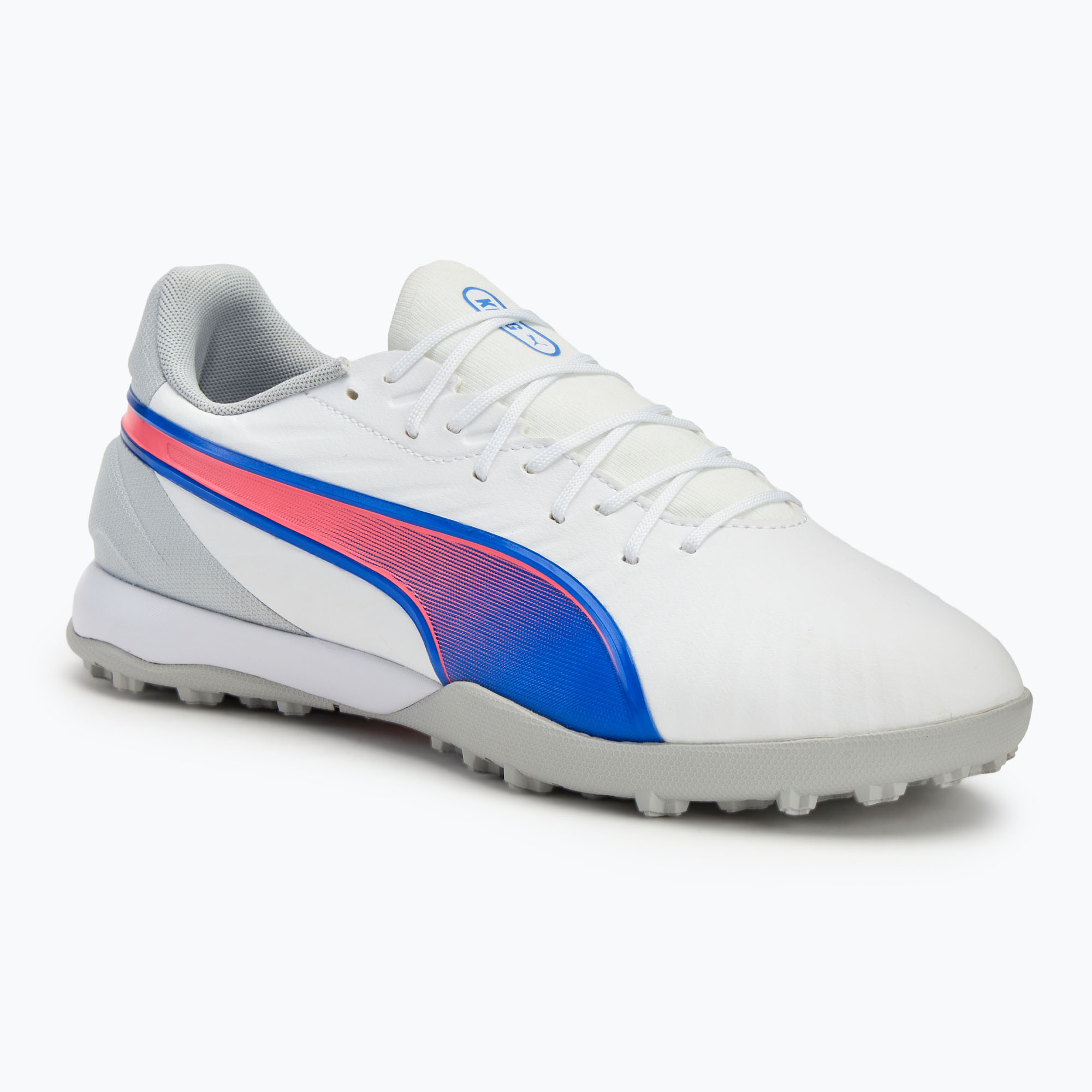 Futbalová obuv/ kopačky PUMA King Match TT puma white/bluemazing/flat light grey/sunset glow (King Match TT 107879 02)