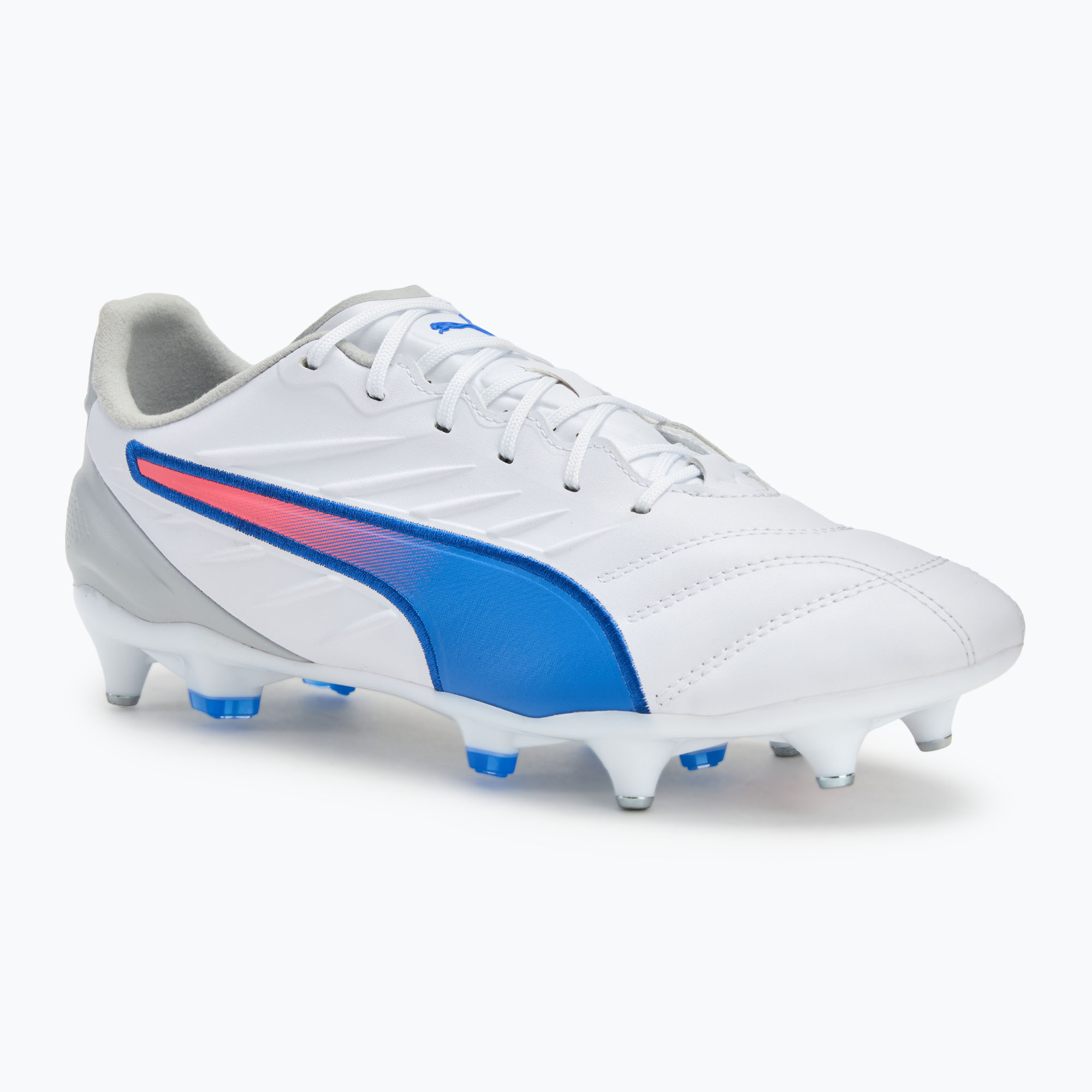 Pánska futbalová obuv/ kopačky PUMA King Pro MxSG puma white/bluemazing/flat light grey/sunset glow (King Pro MxSG 107870 02)