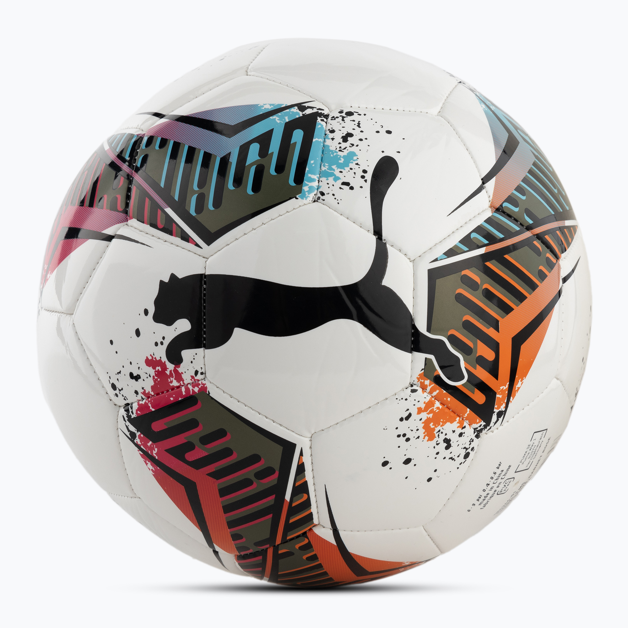 Futbalová lopta PUMA Futsal 2 MS puma white/garnet rose/dusty aqua veľ. 4 (Futsal 2 MS 084344 01)