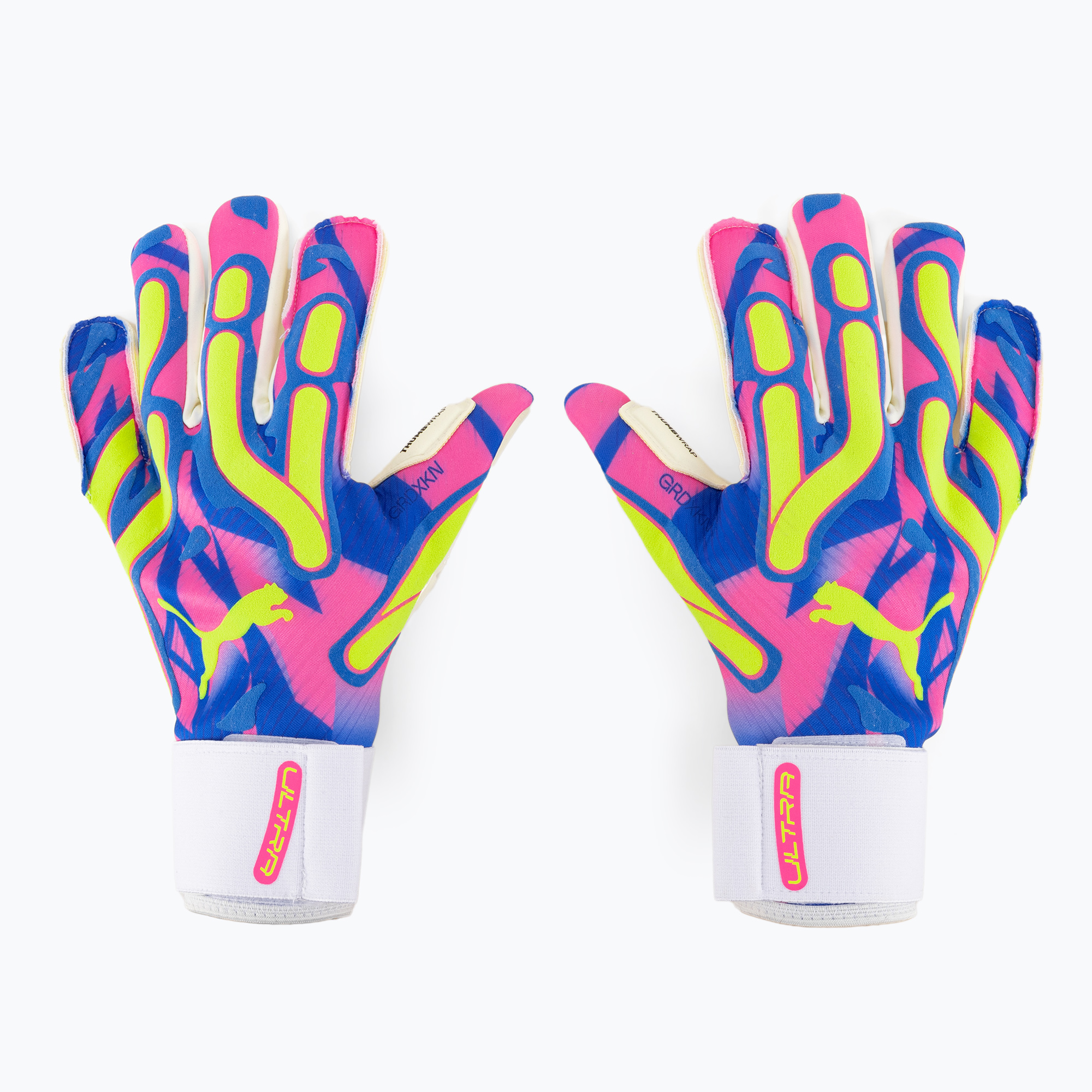 Brankárske rukavice PUMA Ultra Ultimate Energy Hybrid ultra blue/yellow alert/luminous pink (Ultra Ultimate Energy Hybrid 041875 01)