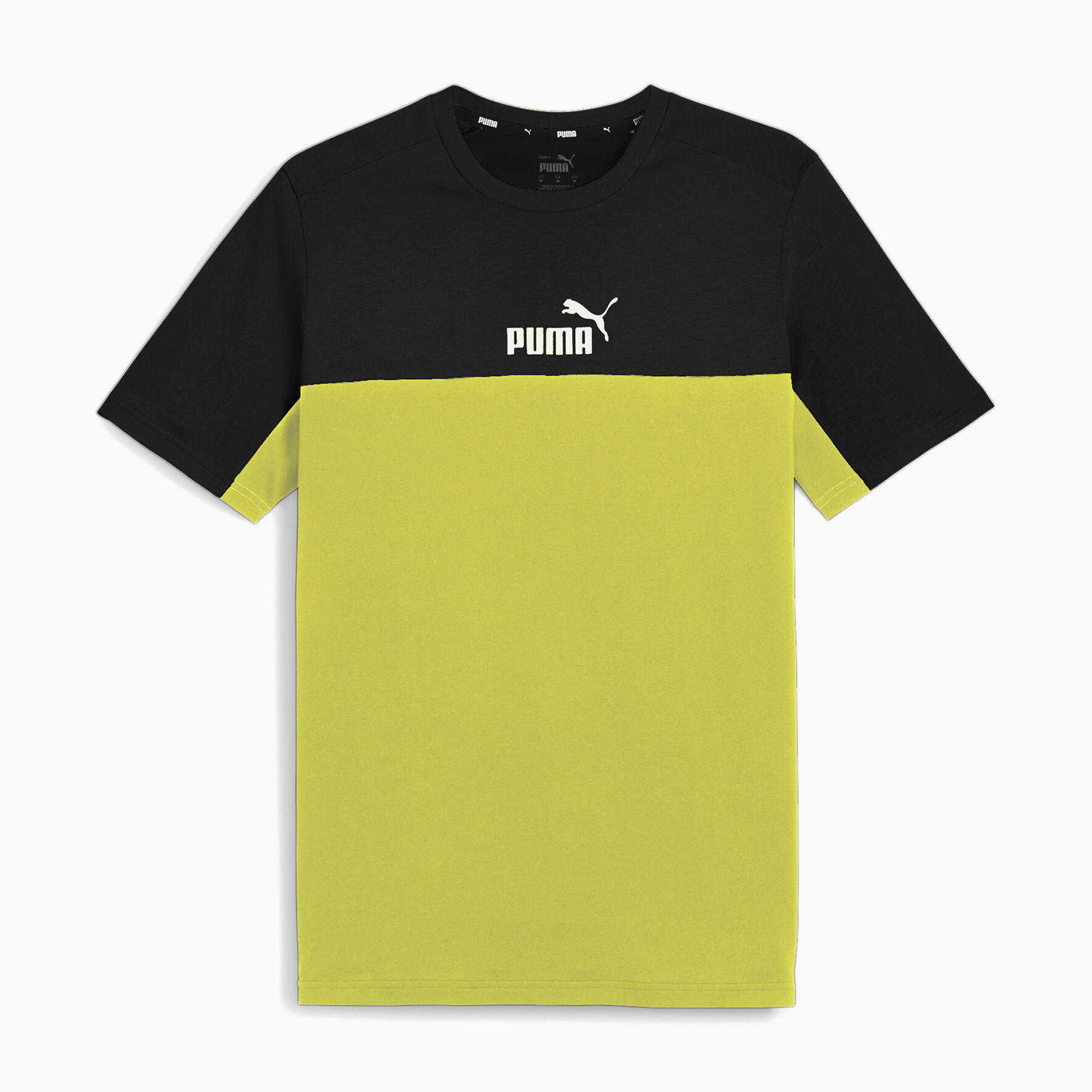 Pánske tričko PUMA ESS+ Block Tee puma black/lime sheen (ESS+ Block Tee 847426 38)