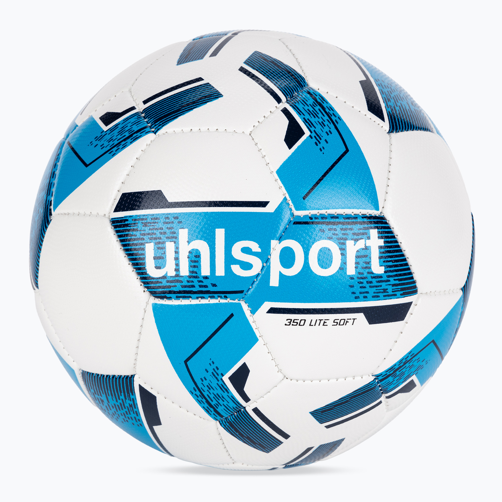 Futbalová lopta uhlsport Lite Soft 350 white/cyan/navy v. 4