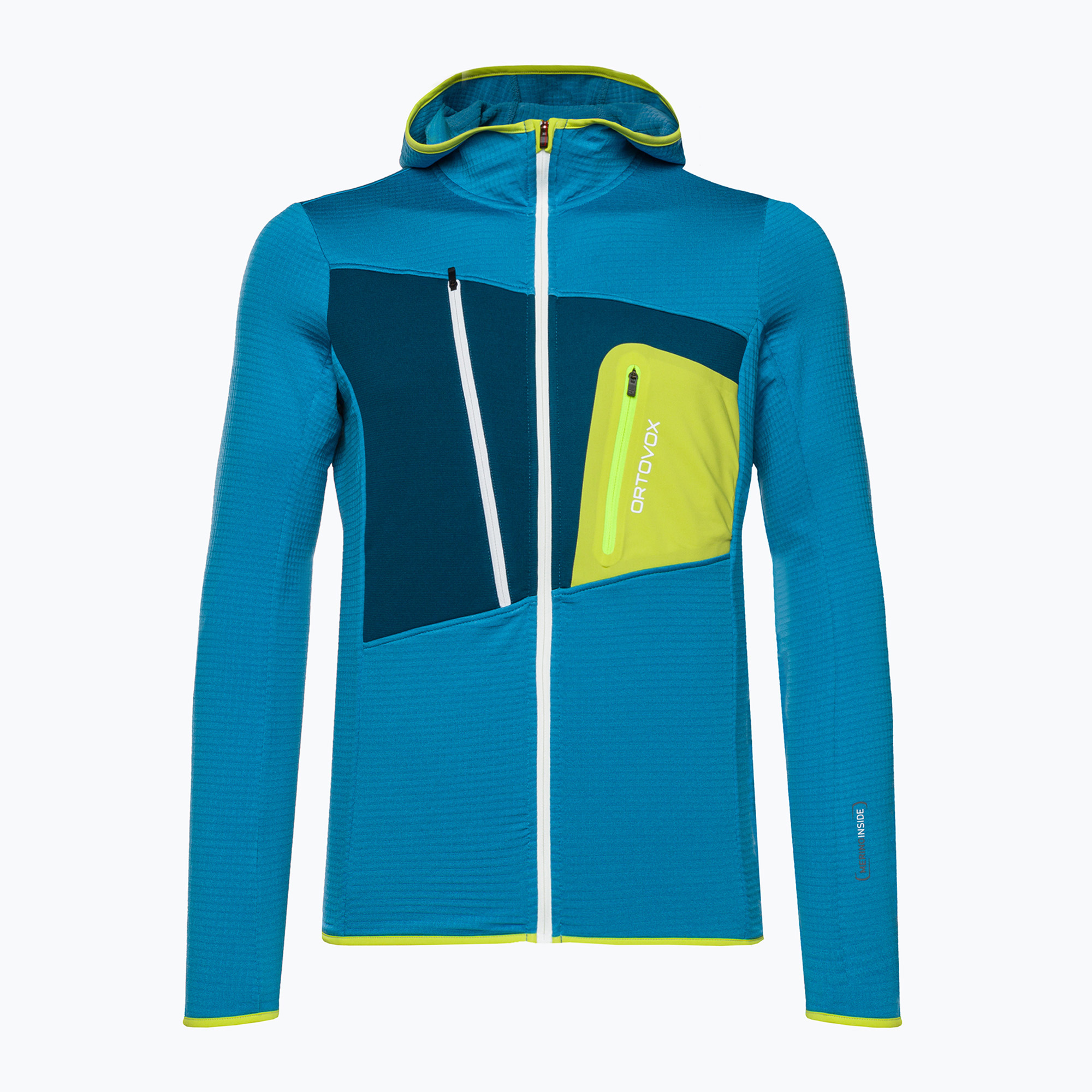 Pánska trekingová mikina Ortovox Fleece Grid Hoody modrá 87211