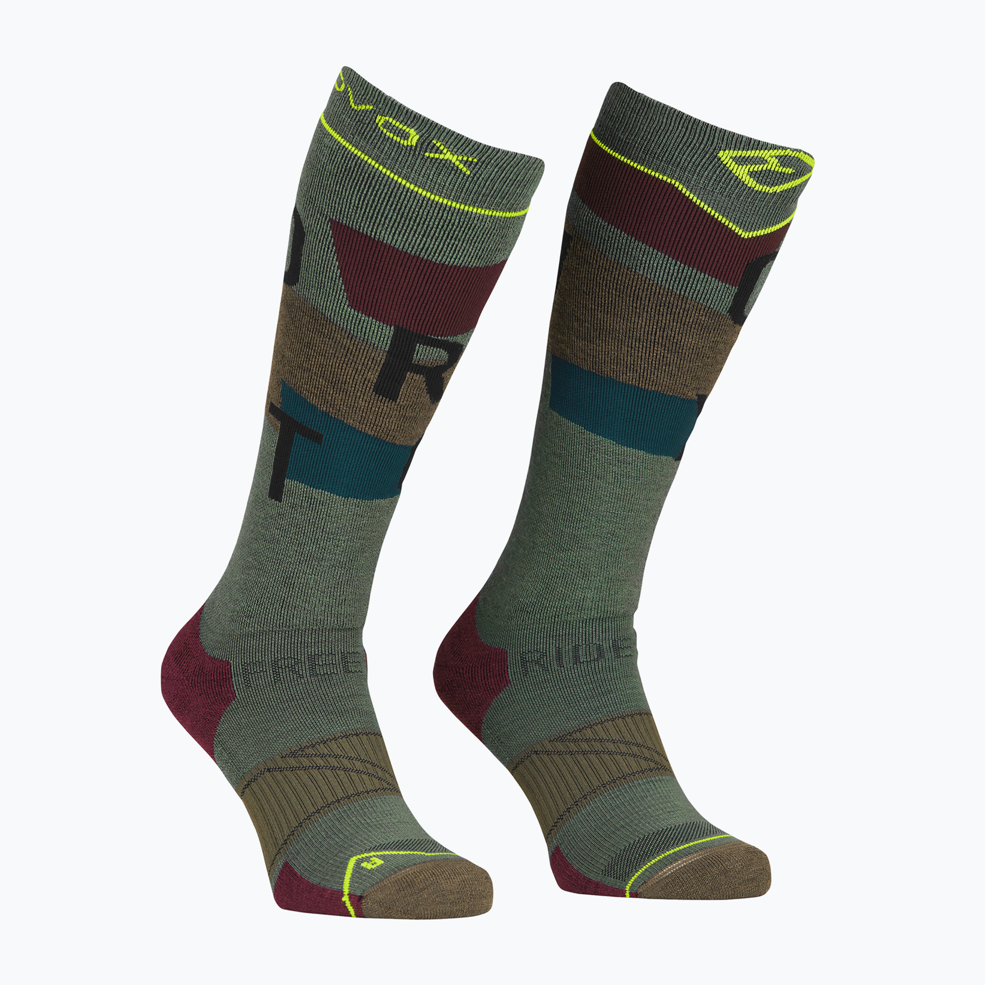 Pánske lyžiarske ponožky ORTOVOX Freeride Long Socks Cozy wild herbs (Freeride Long Socks Cozy 5440100009)
