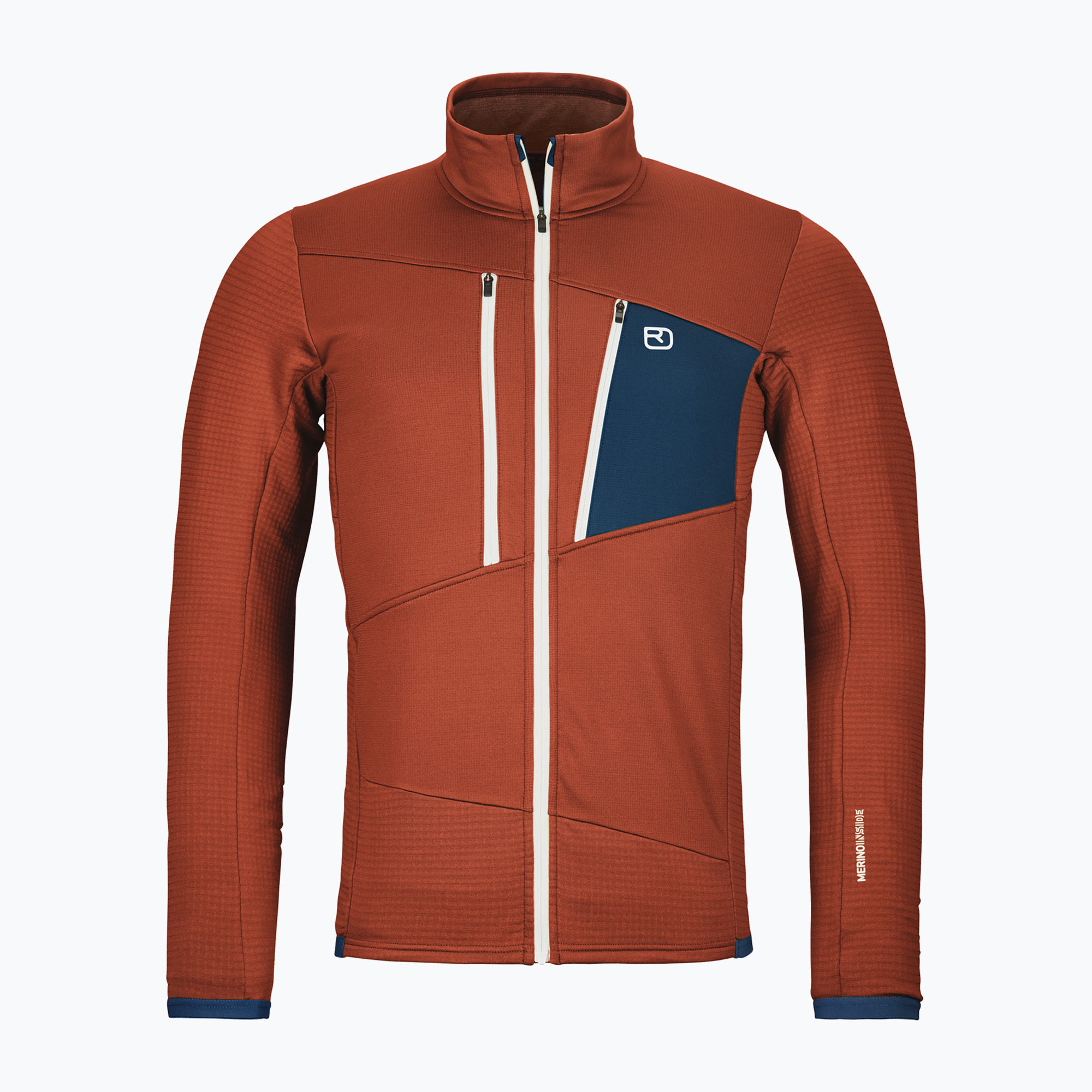 Pánska mikina ORTOVOX Fleece Grid clay orange (Fleece Grid 8721500001)