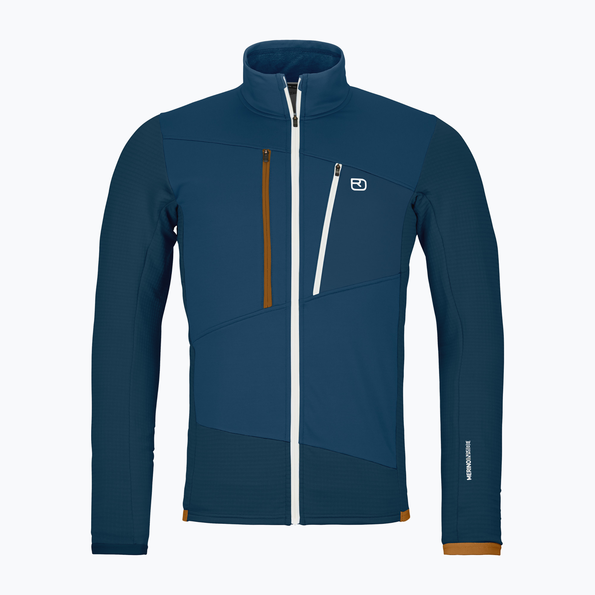Pánska mikina ORTOVOX Fleece Grid deep ocean (Fleece Grid 8721500014)