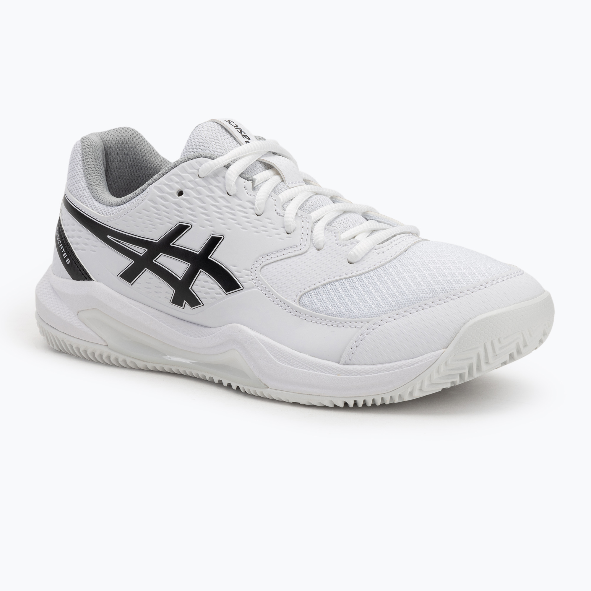Pánske tenisové topánky ASICS Gel-Dedicate 8 Clay white/black (Gel-Dedicate 8 Clay 1041A448-101)