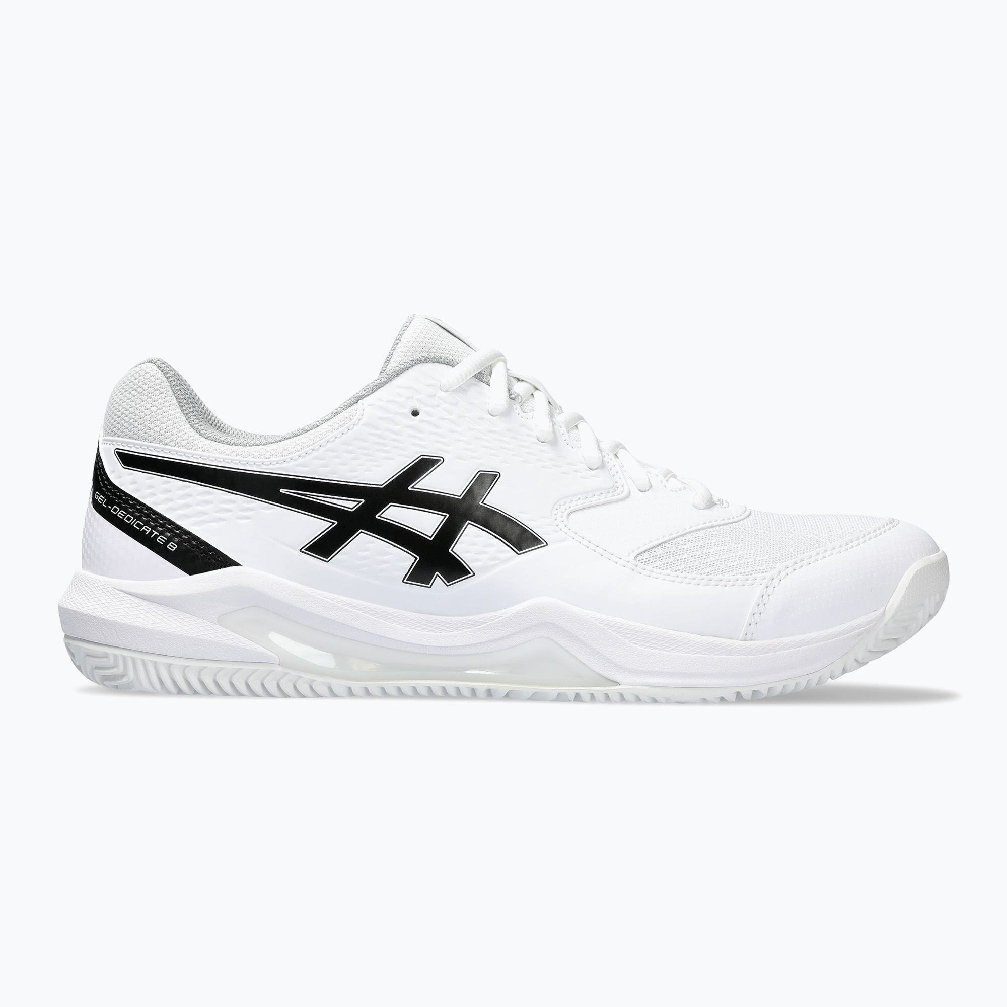 Pánske tenisové topánky ASICS Gel-Dedicate 8 Clay white/black (Gel-Dedicate 8 Clay 1041A448-101)