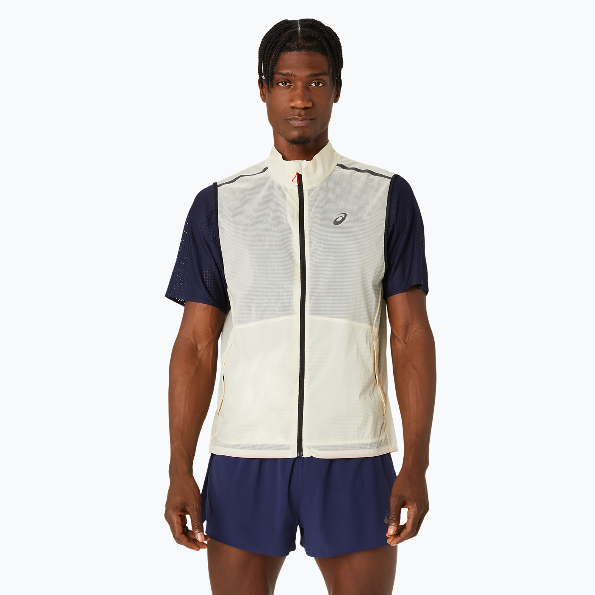 Pánska vesta na behanie ASICS Metarun Packable Gilet birch