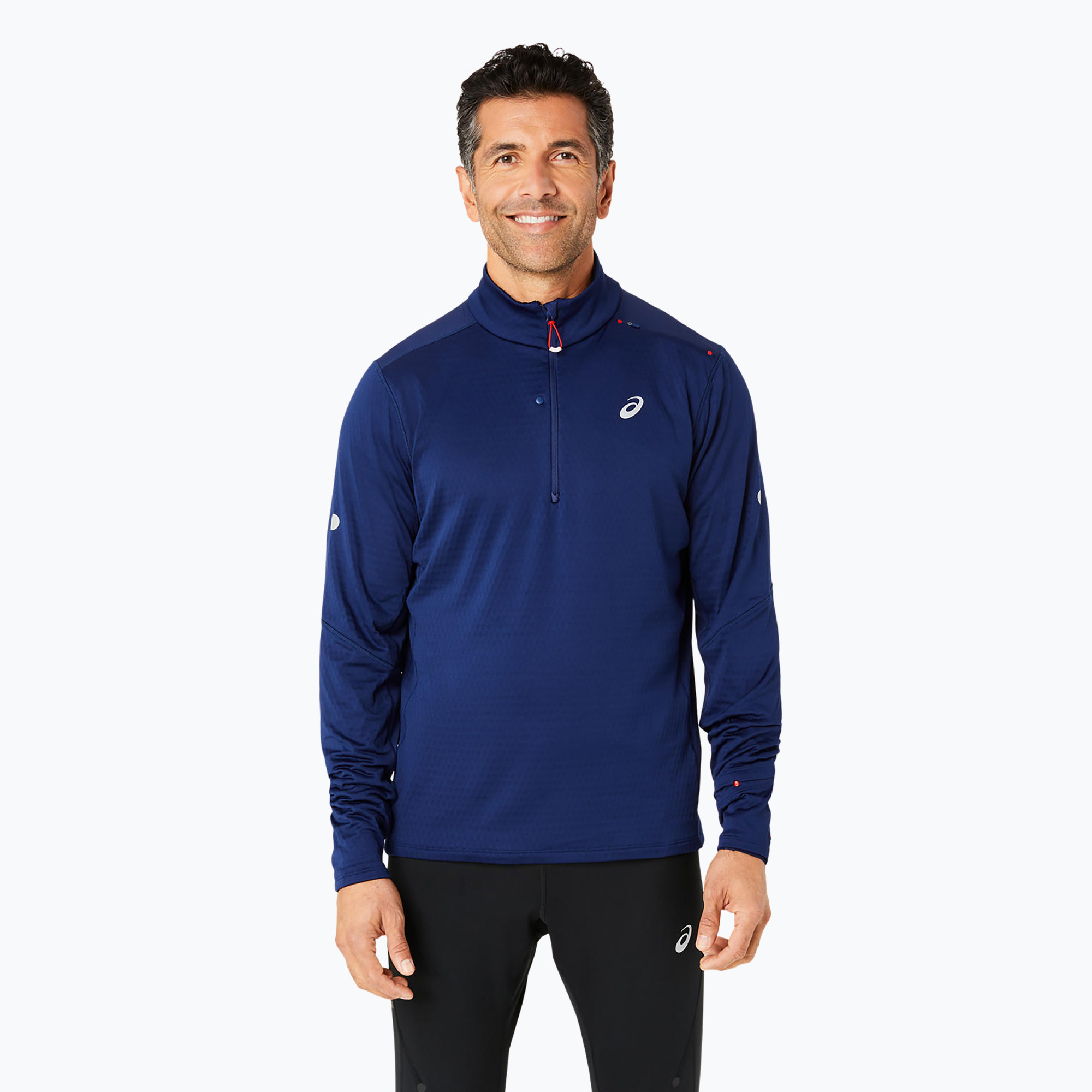 Pánska bežecká mikina ASICS Road Winter 1/2 Zip Mid Layer blue expanse (Road Winter 1/2 Zip Mid Layer 2011D108-400)