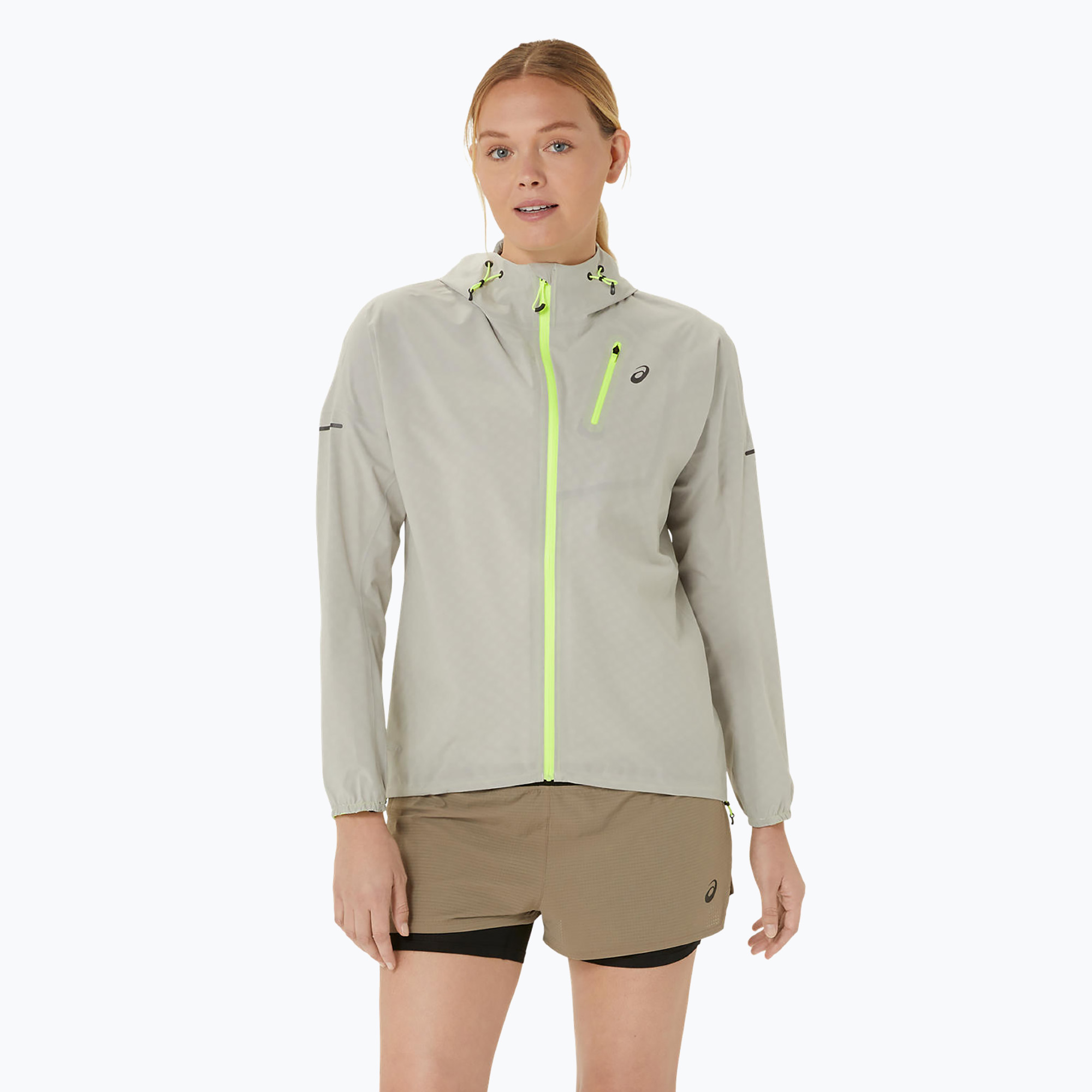 Pánska bežecká bunda ASICS Fujitrail Waterproof oatmeal (Fujitrail Waterproof 2012C253-250)