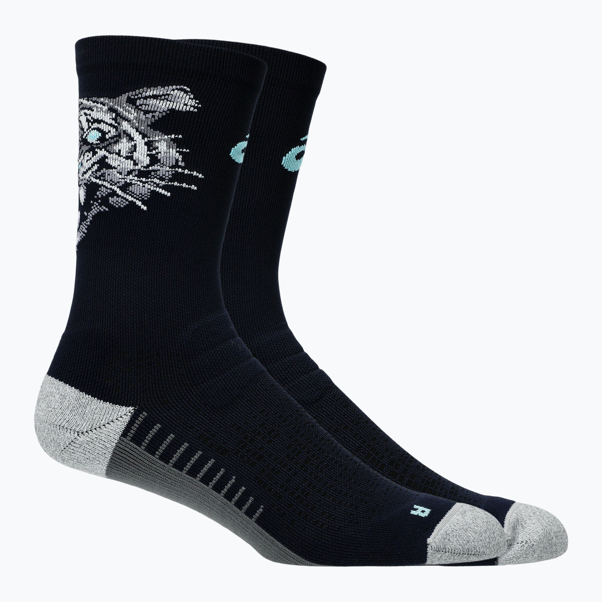 Ponožky na behanie ASICS Performance Run Crew midnight/bright cyan (Performance Run Crew 3013A976-400)