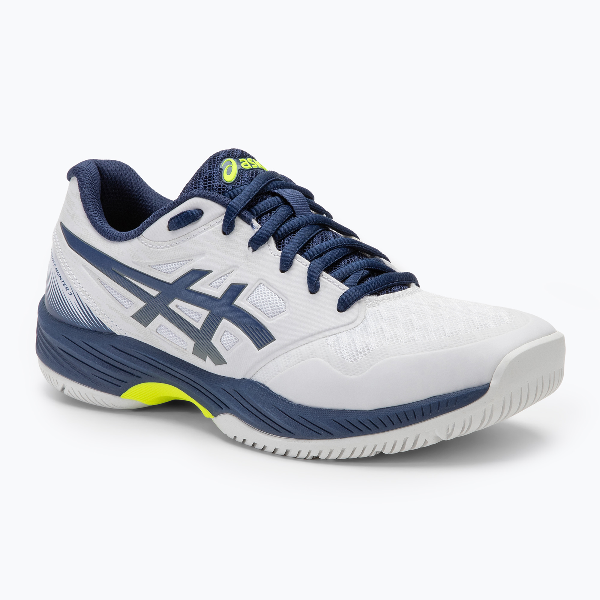 Pánska squashová obuv ASICS Gel-Court Hunter 3 white/blue expanse (Gel-Court Hunter 3 1071A088-102)