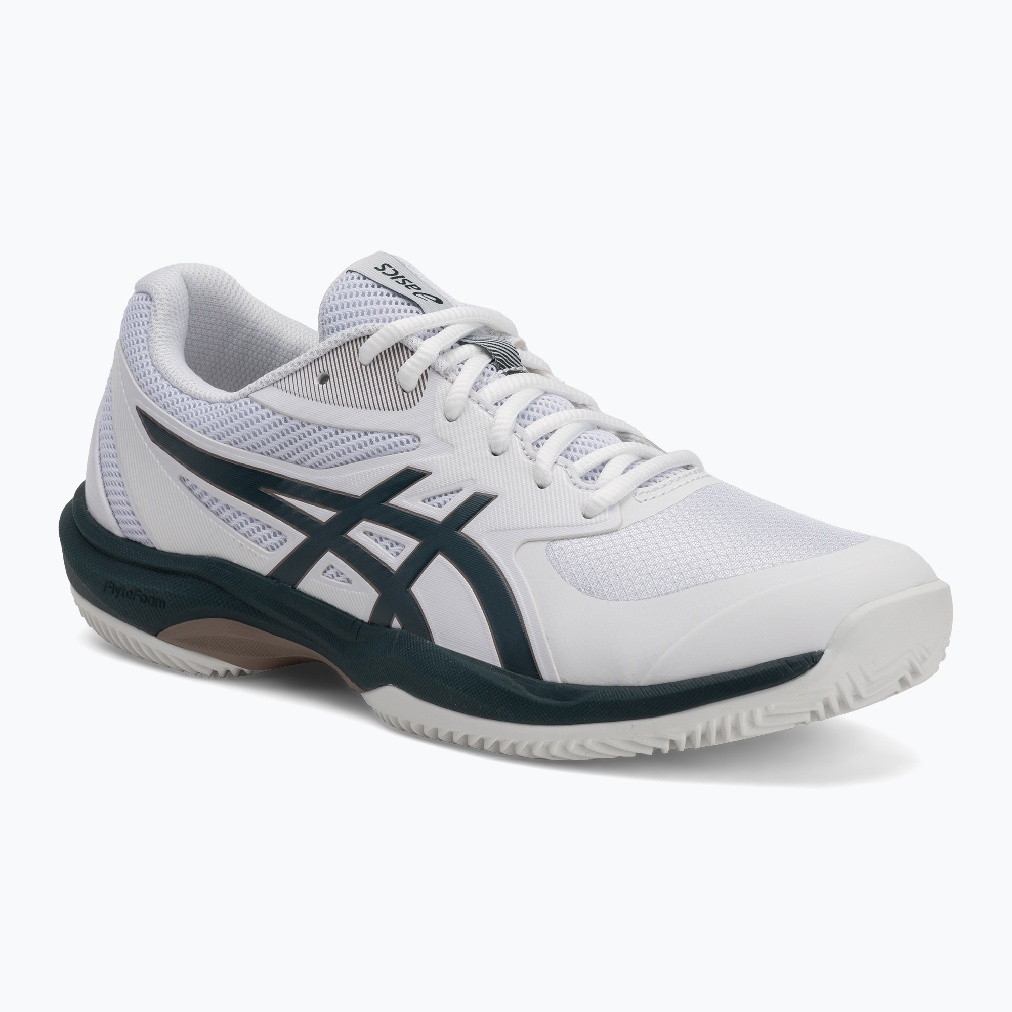 Pánske tenisové topánky ASICS Game FF Clay white/ saxon green (Game FF Clay 1041A490-100)