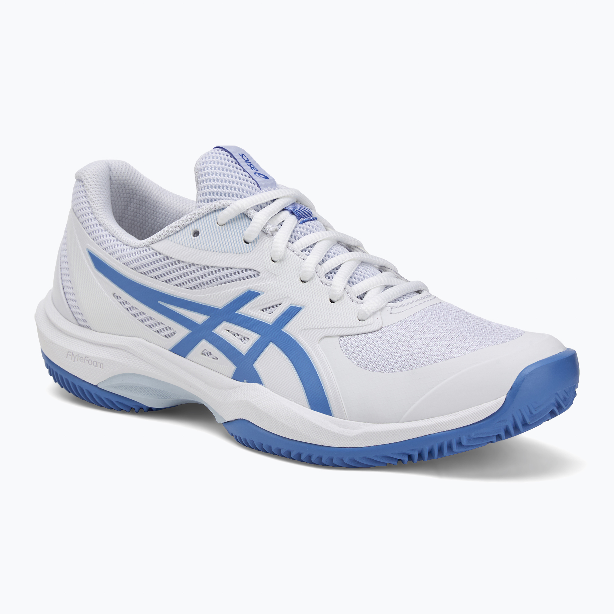Dámske tenisové topánky ASICS Game FF Clay W white/blue coast (FF Clay W 1042A282-100)