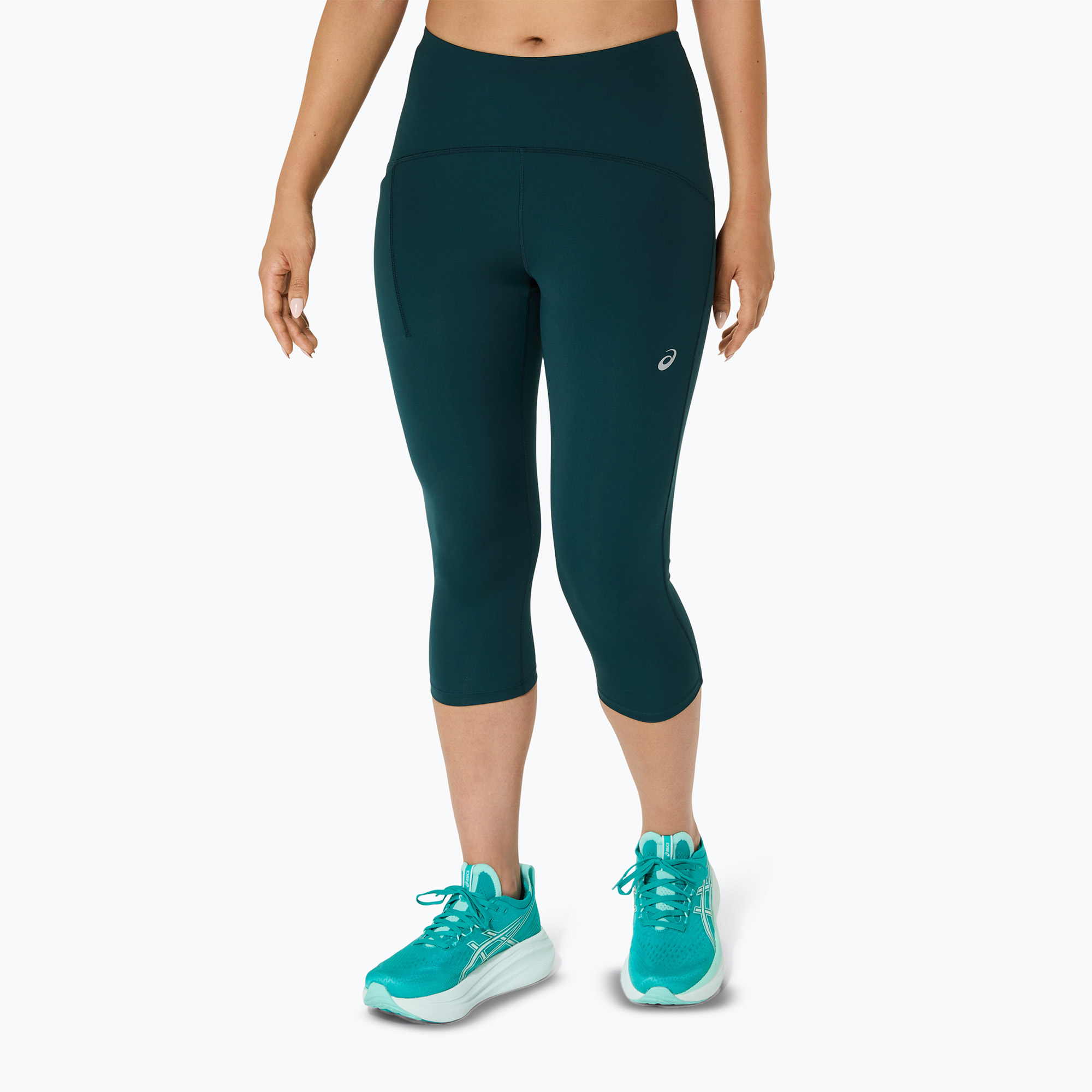 Dámske bežecké legíny ASICS High Waist Capri saxon green