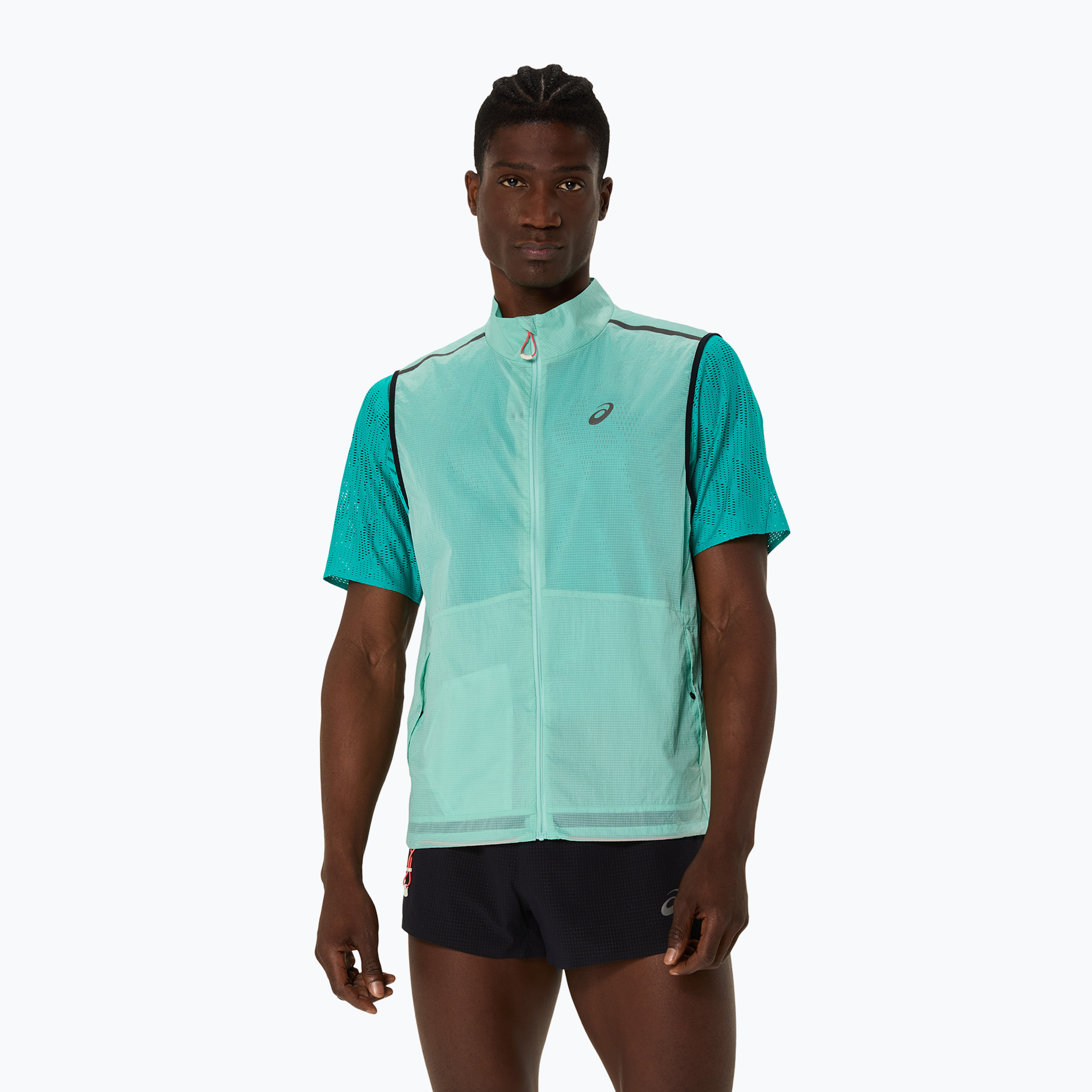 Pánske bežecké oblečenie Asics Metarun Packable bez rukávov oasis green (Metarun Packable 2011C980-300)