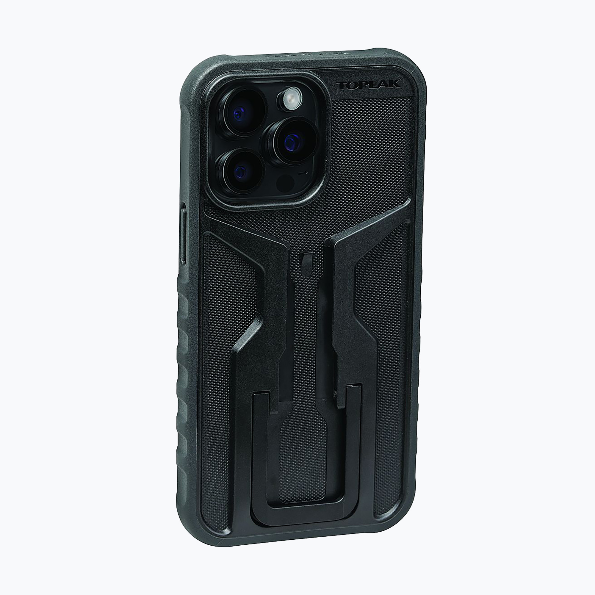 Puzdro na telefón Topeak RideCase iPhone 15 Pro Max čierne/šedé (RideCase iPhone 15 Pro Max T-TT9888BG)