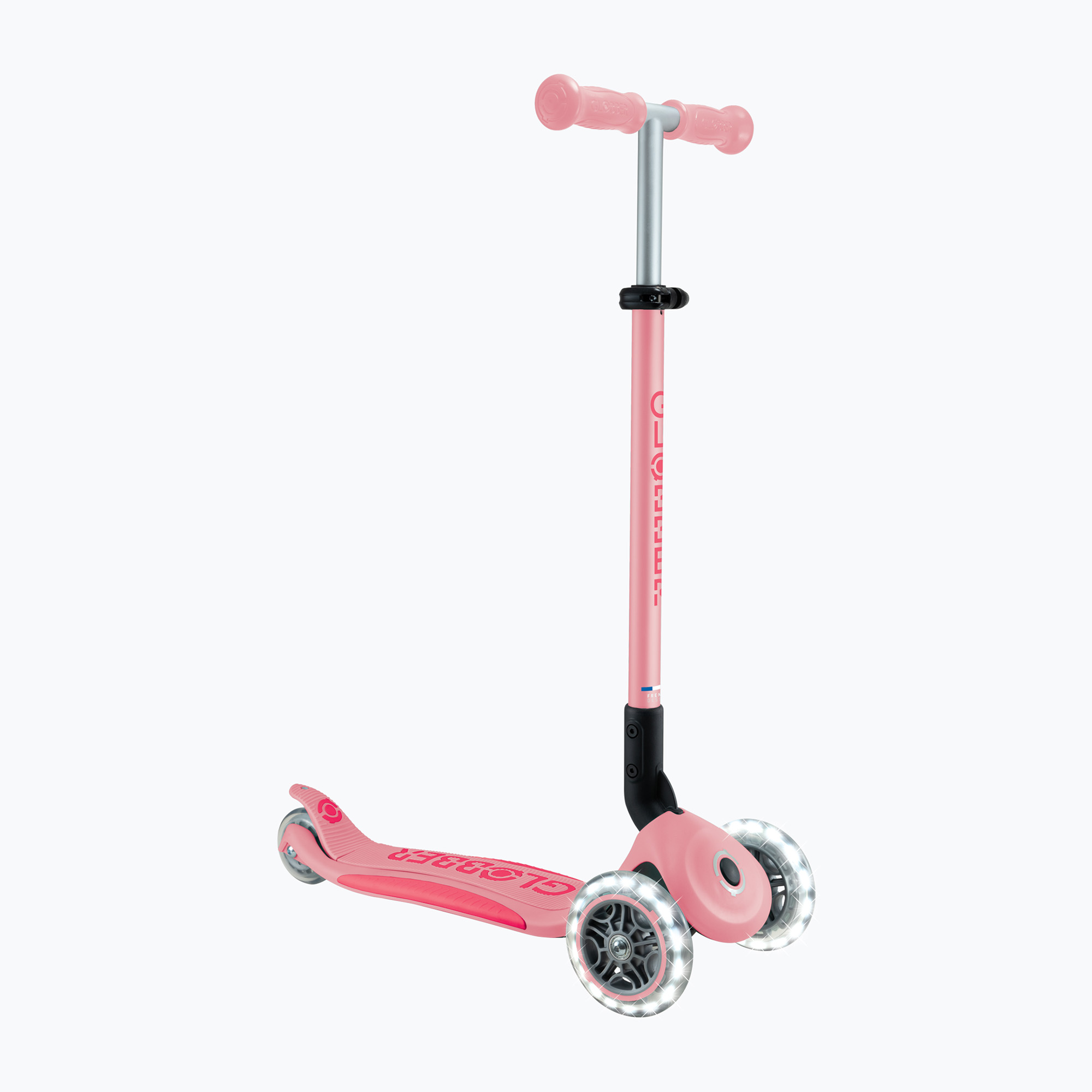 Detská trojkolka Globber Primo Foldable Plus Lights pastelovo ružová (Primo Foldable Plus Lights 439-710-2)