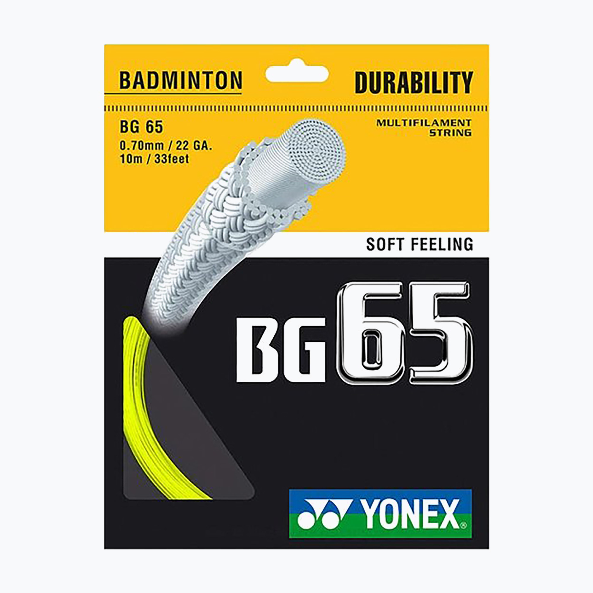 Badmintonové struny YONEX BG 65 Set 10 m žlté