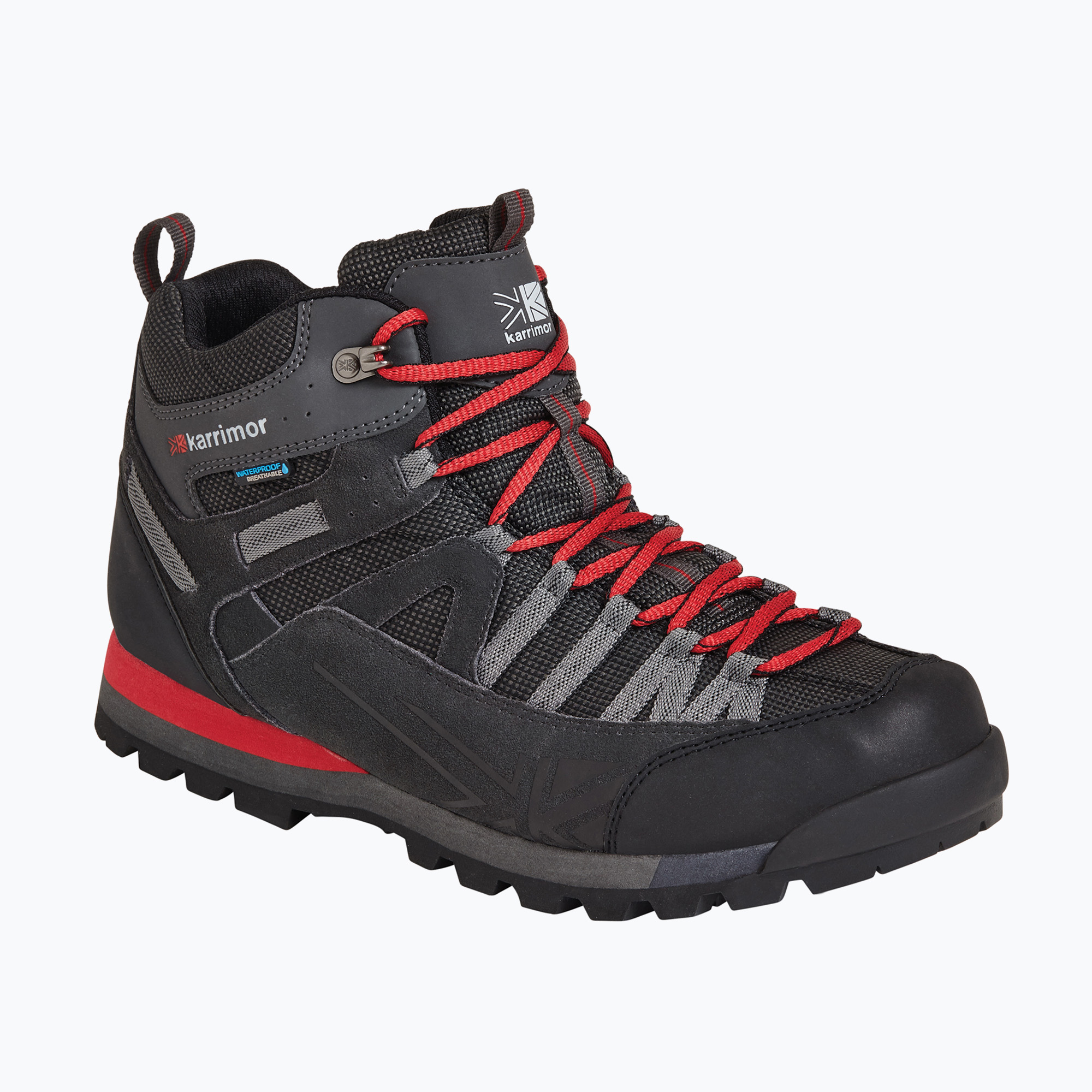 Pánske trekové topánky Karrimor Spike Mid 3 black/red (Spike Mid 3 K949)