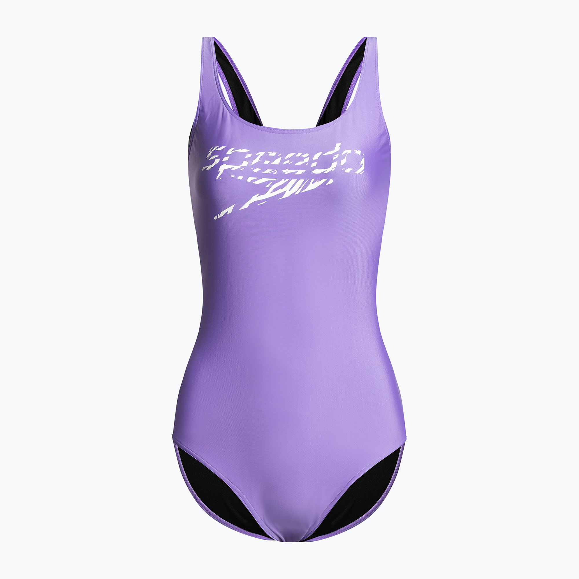 Dámske jednodielne plavky Speedo Logo Deep U-Back fialové 68-12369 (Logo Deep U-Back 68-12369)