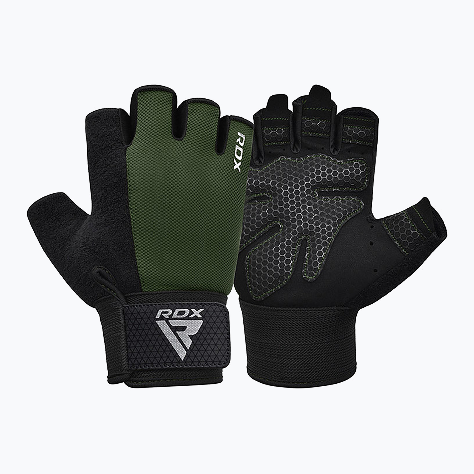 Tréningové rukavice RDX W1H Gym Workout Gloves army green (W1H Gym Workout WGA-W1HA)