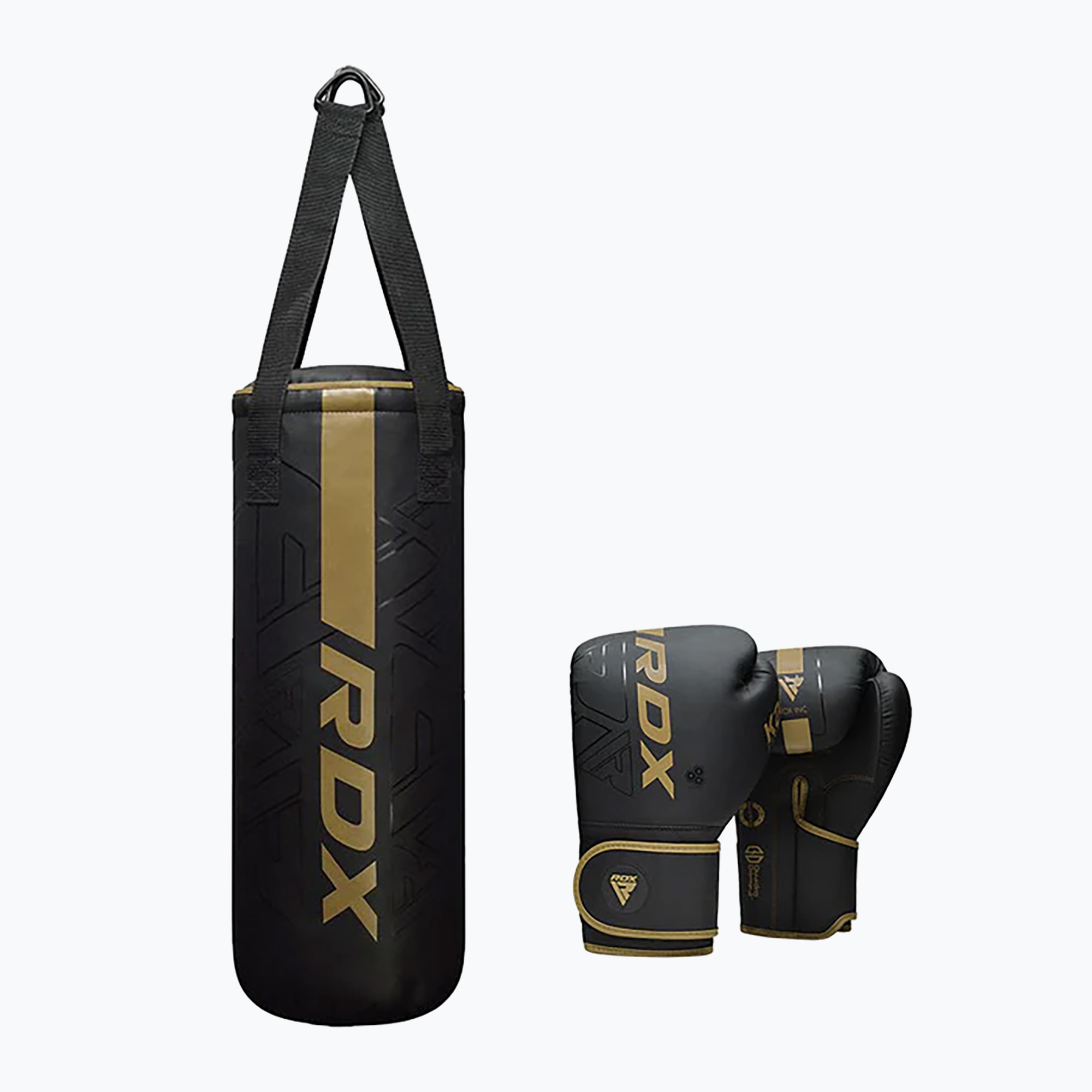 Boxovacie vrece a rukavice RDX F6 Junior Punch Bag + Boxing Gloves matte gold