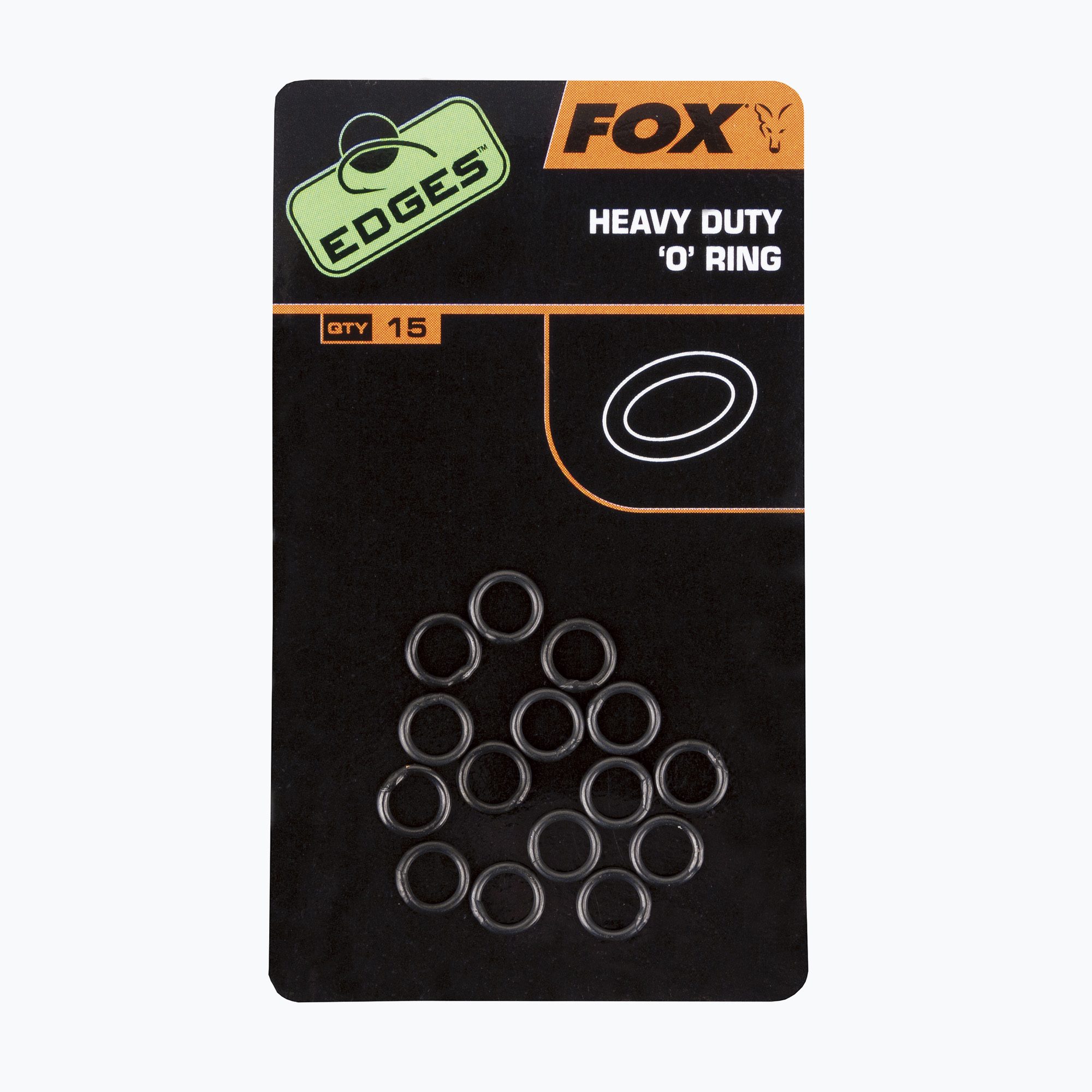 Fox Edges Heavy Duty O krúžky na kapry 15 ks čierne CAC496