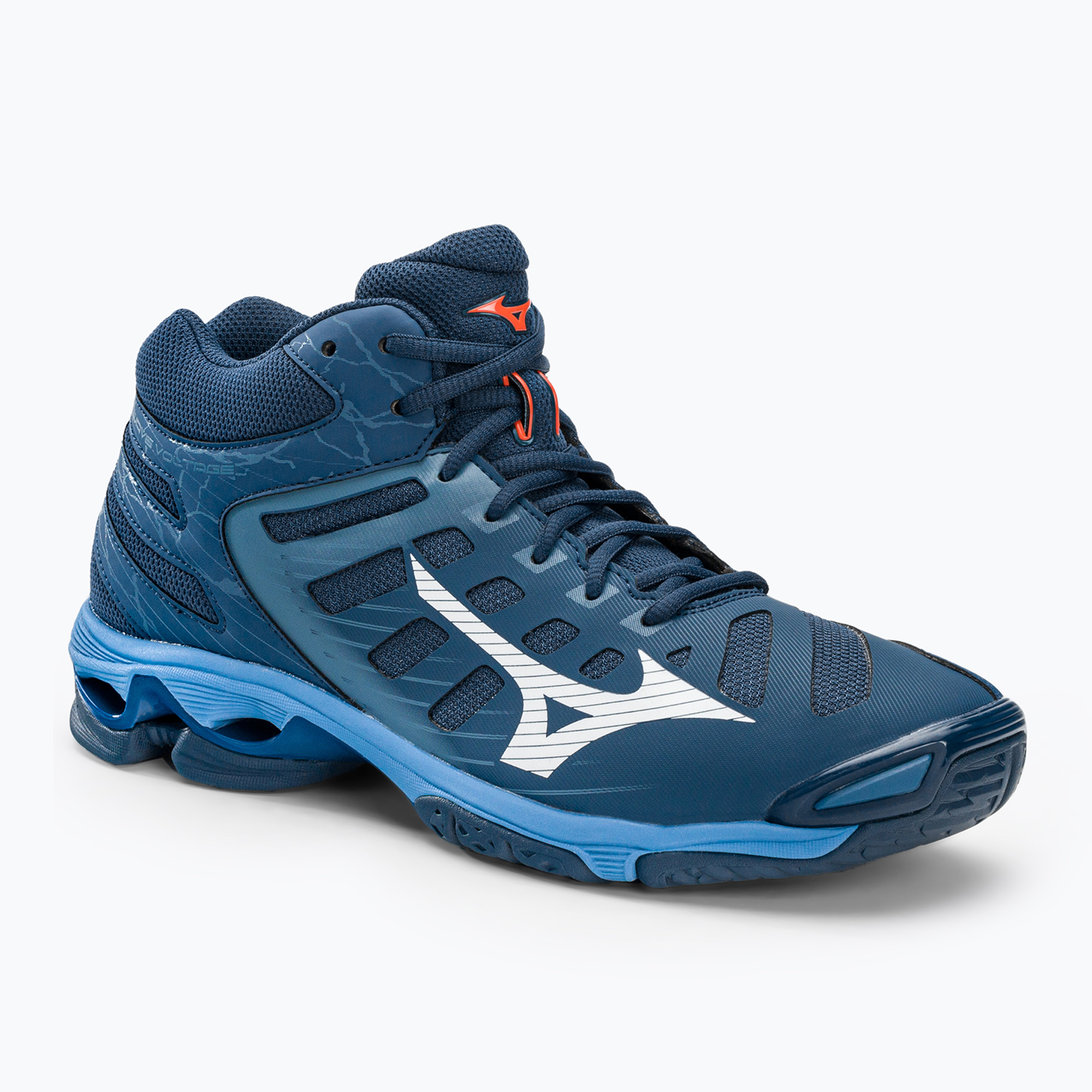 Pánska volejbalová obuv Mizuno Wave Voltage Mid tmavomodro-modrá V1GA216521