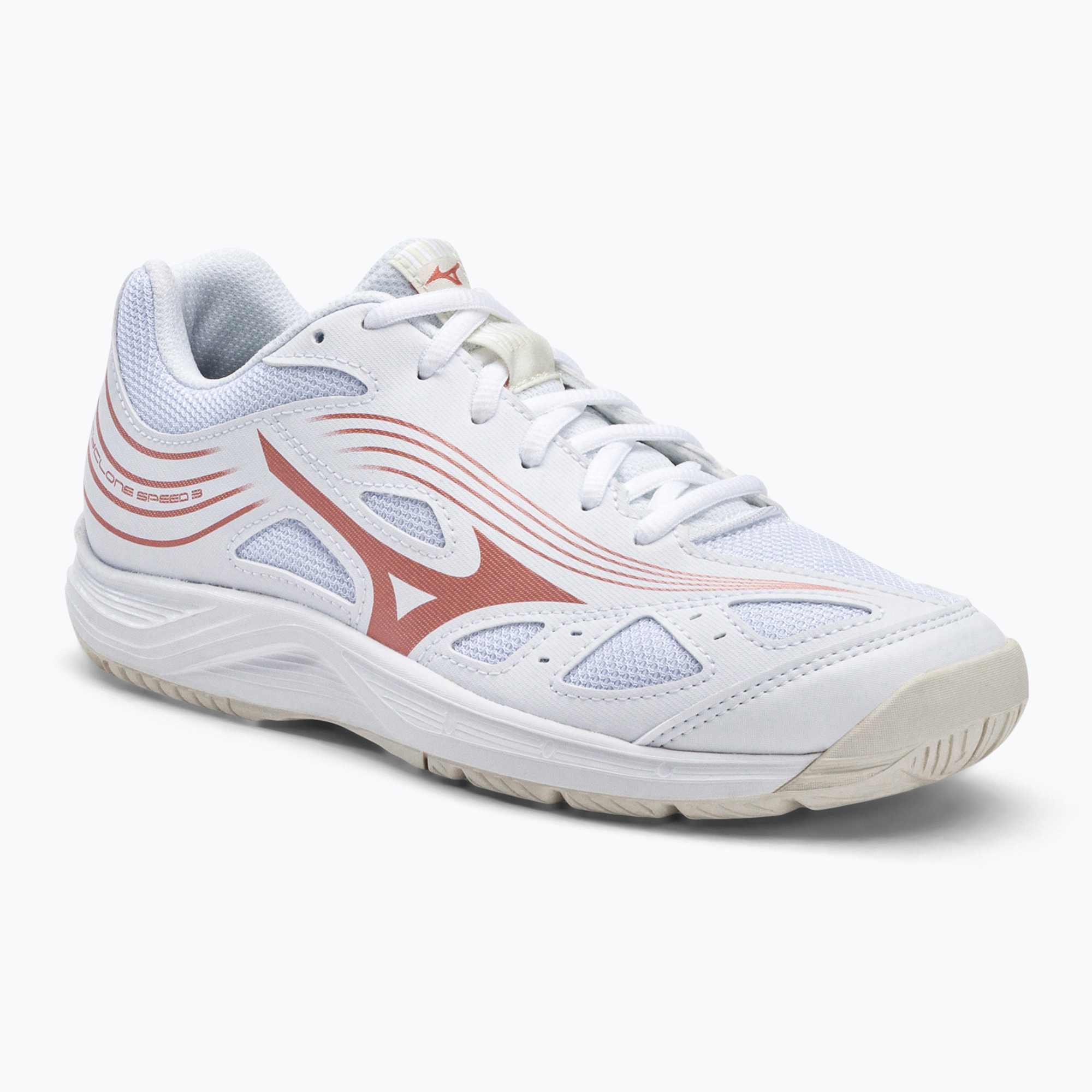 Dámska volejbalová obuv Mizuno Cyclone Speed 3 bielo-ružová V1GC218K36_36./3.5