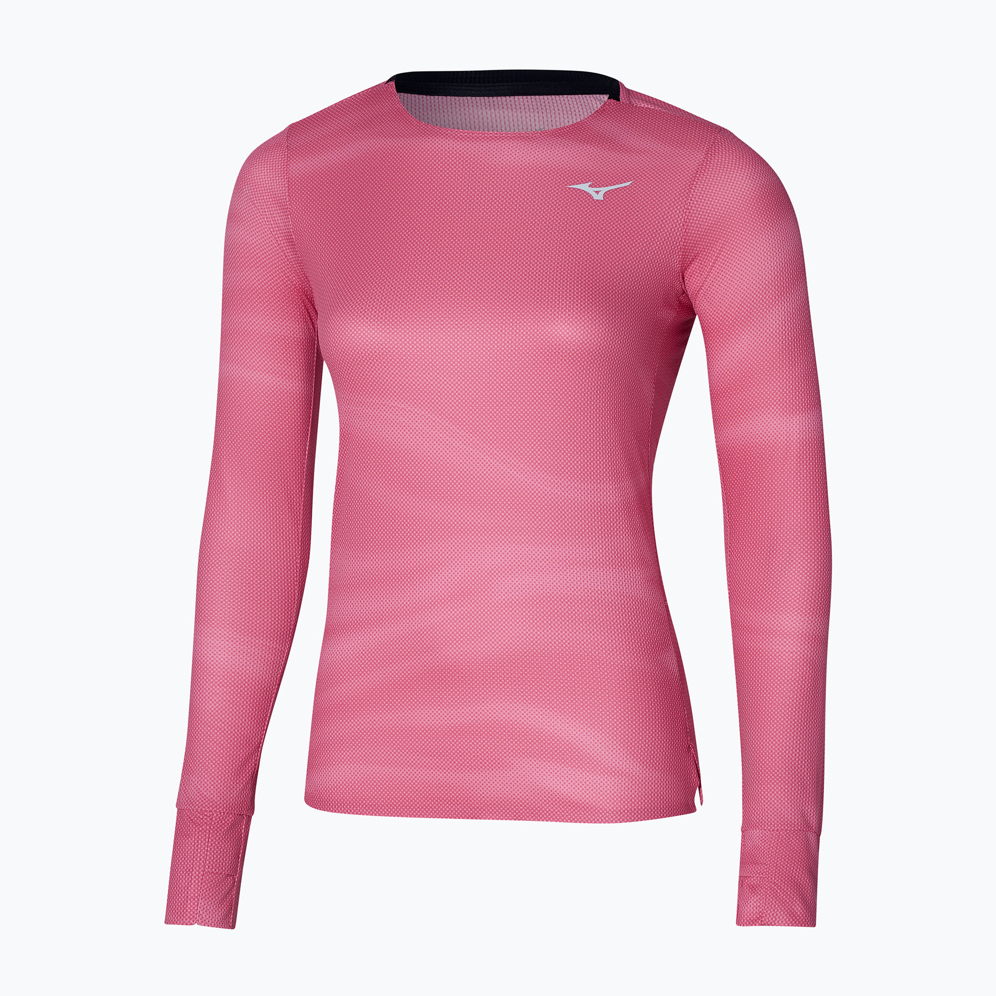 Dámske bežecké tričko s dlhým rukávom Mizuno Premium Aero Tee sangria sunset (Premium Aero Tee J2GAA70261)