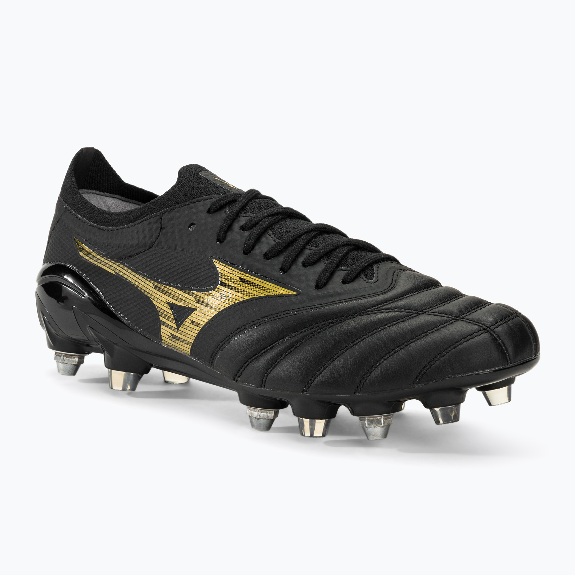 Pánske kopačky Mizuno Morelia Neo IV Beta SG black/gold/black (Morelia Neo IV Beta SG P1GC234250)