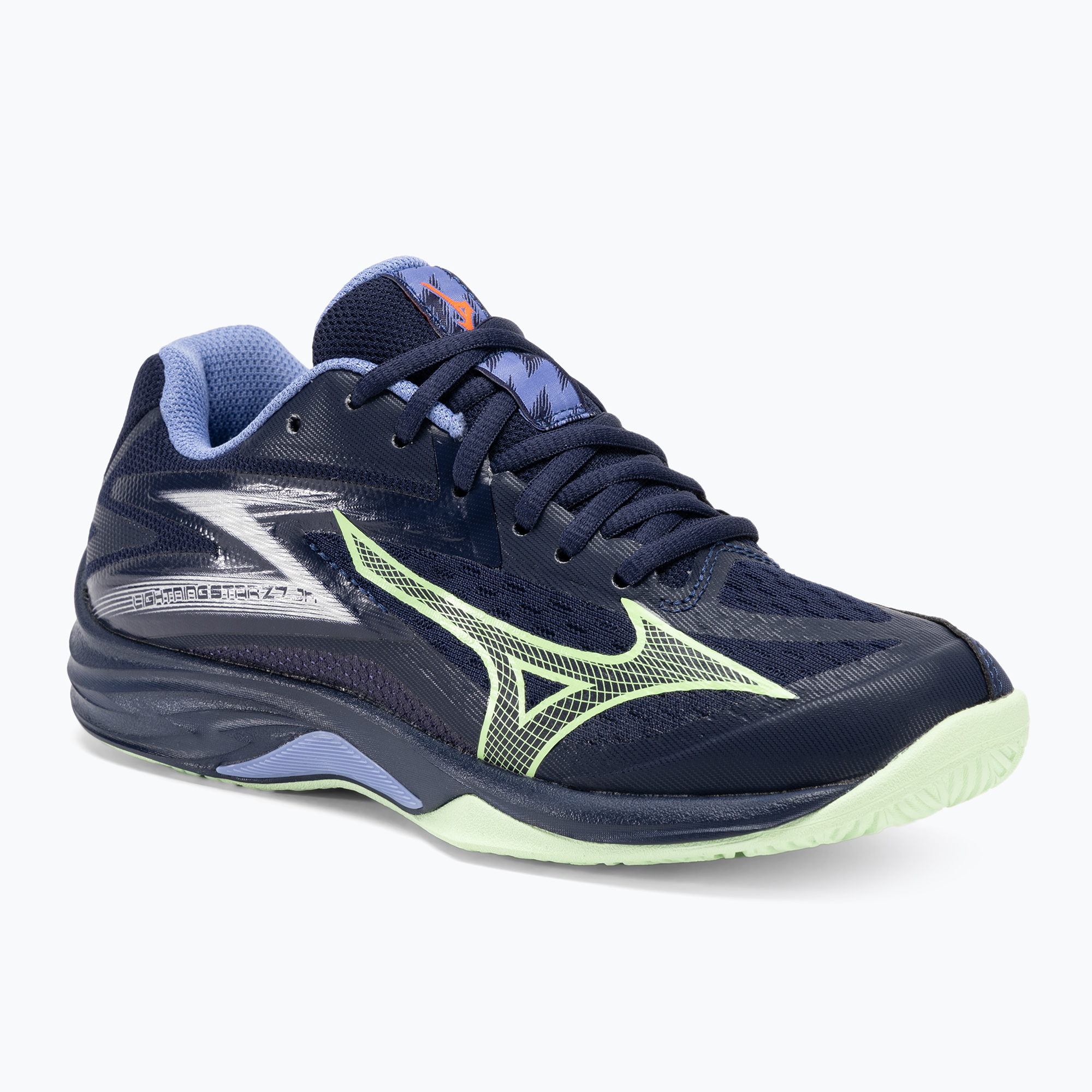 Detská volejbalová obuv Mizuno Lightning Star Z7 Jr eblue/tech green/lolite (Lightning Star Z7 Jr V1GD230311)