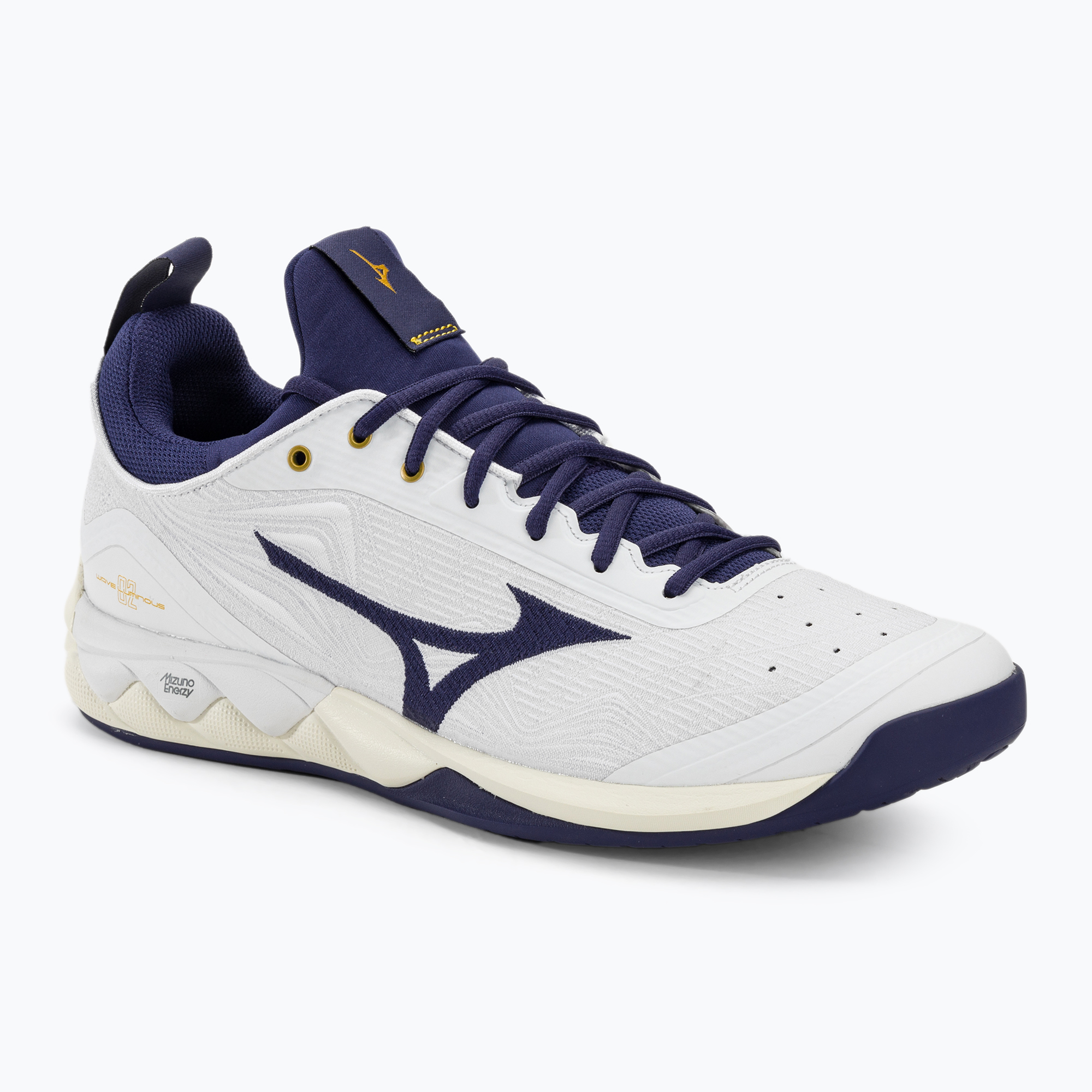 Pánska volejbalová obuv Mizuno Wave Luminous 2 white/blue ribbon/mpgold (Wave Luminous 2 V1GA212043)