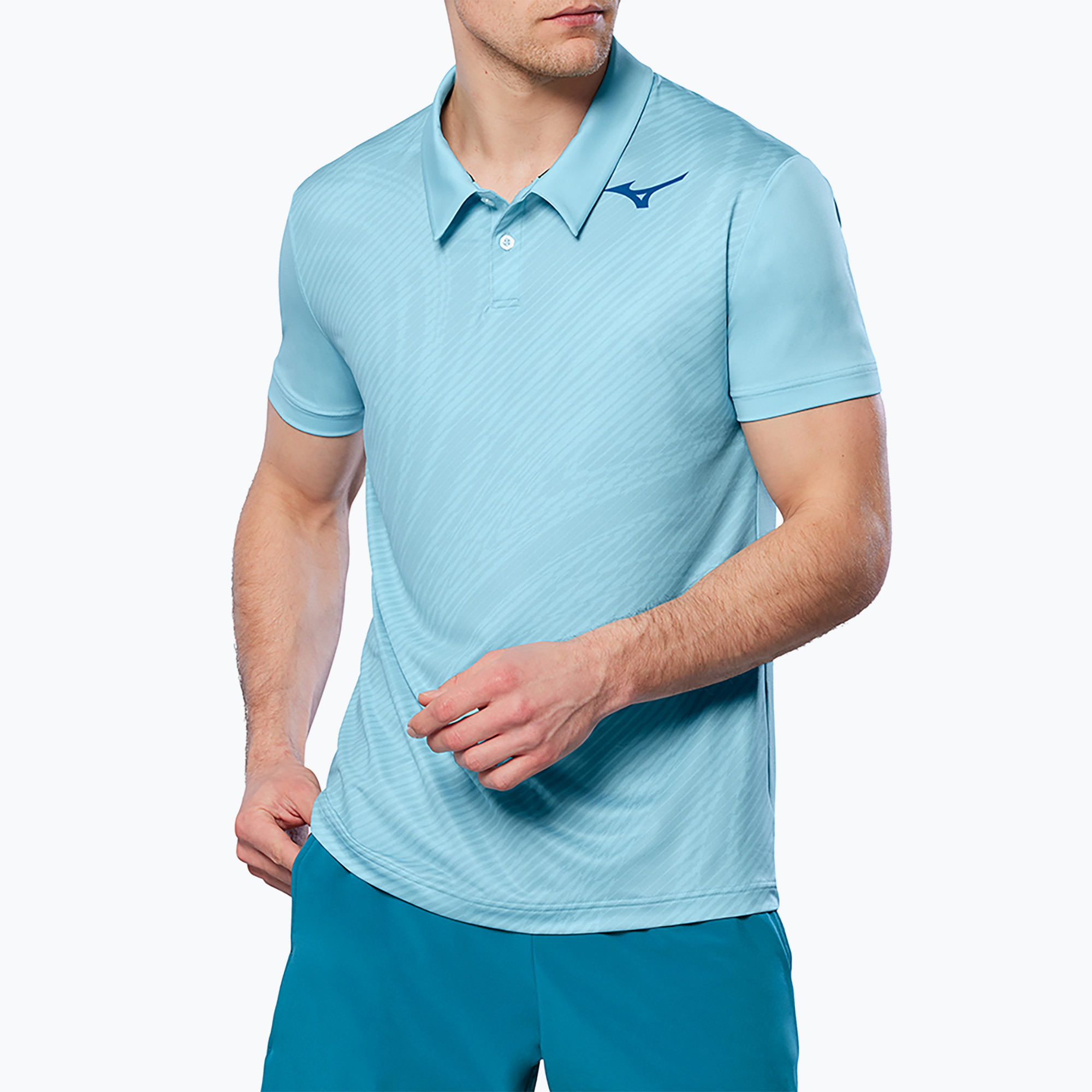 Pánske tenisové polo tričko Mizuno Charge Shadow Polo blue glow (Charge Shadow Polo 62GAB00419)