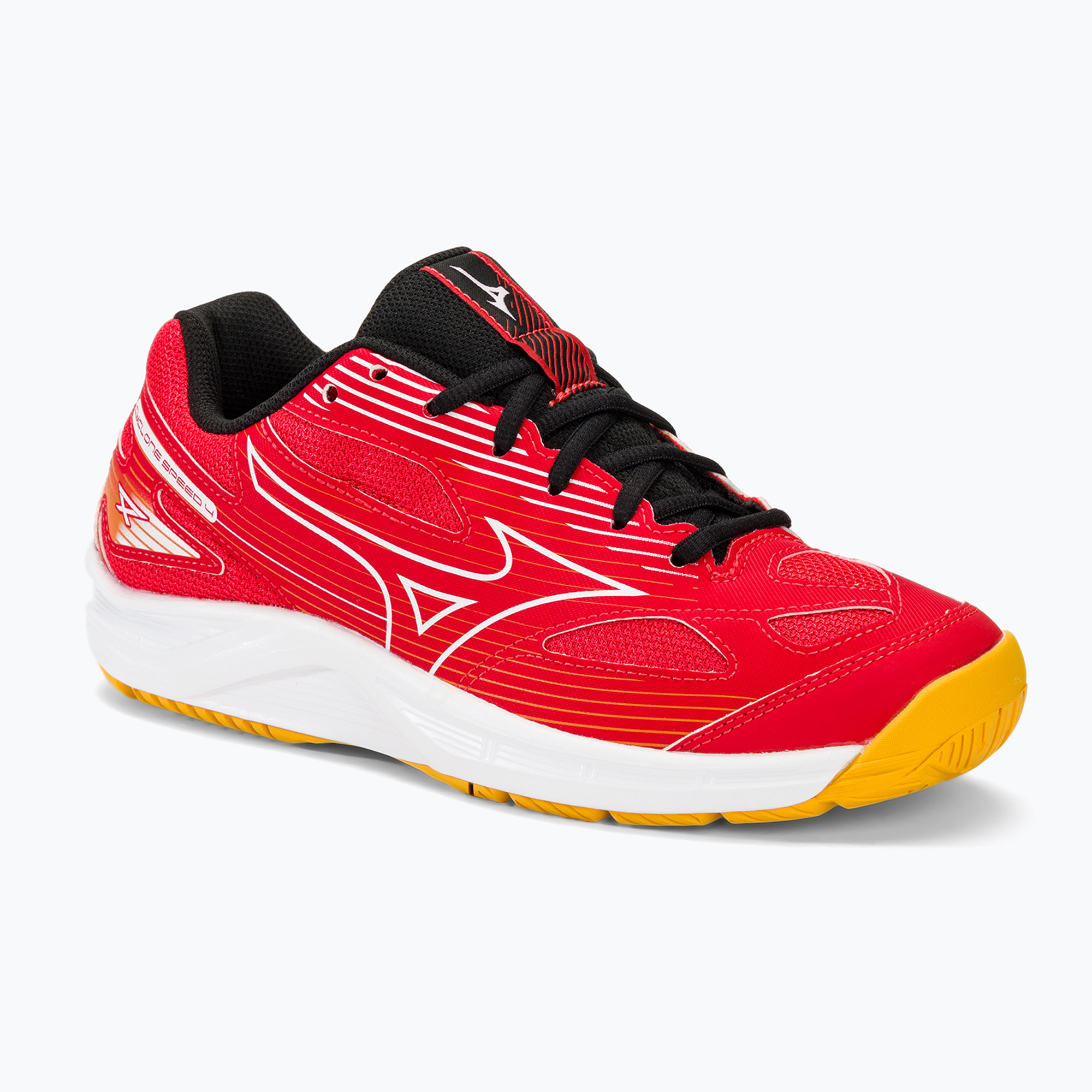 Pánska volejbalová obuv Mizuno Cyclone Speed 4 radiant red/white/carrot curl (Cyclone Speed 4 V1GA238002)