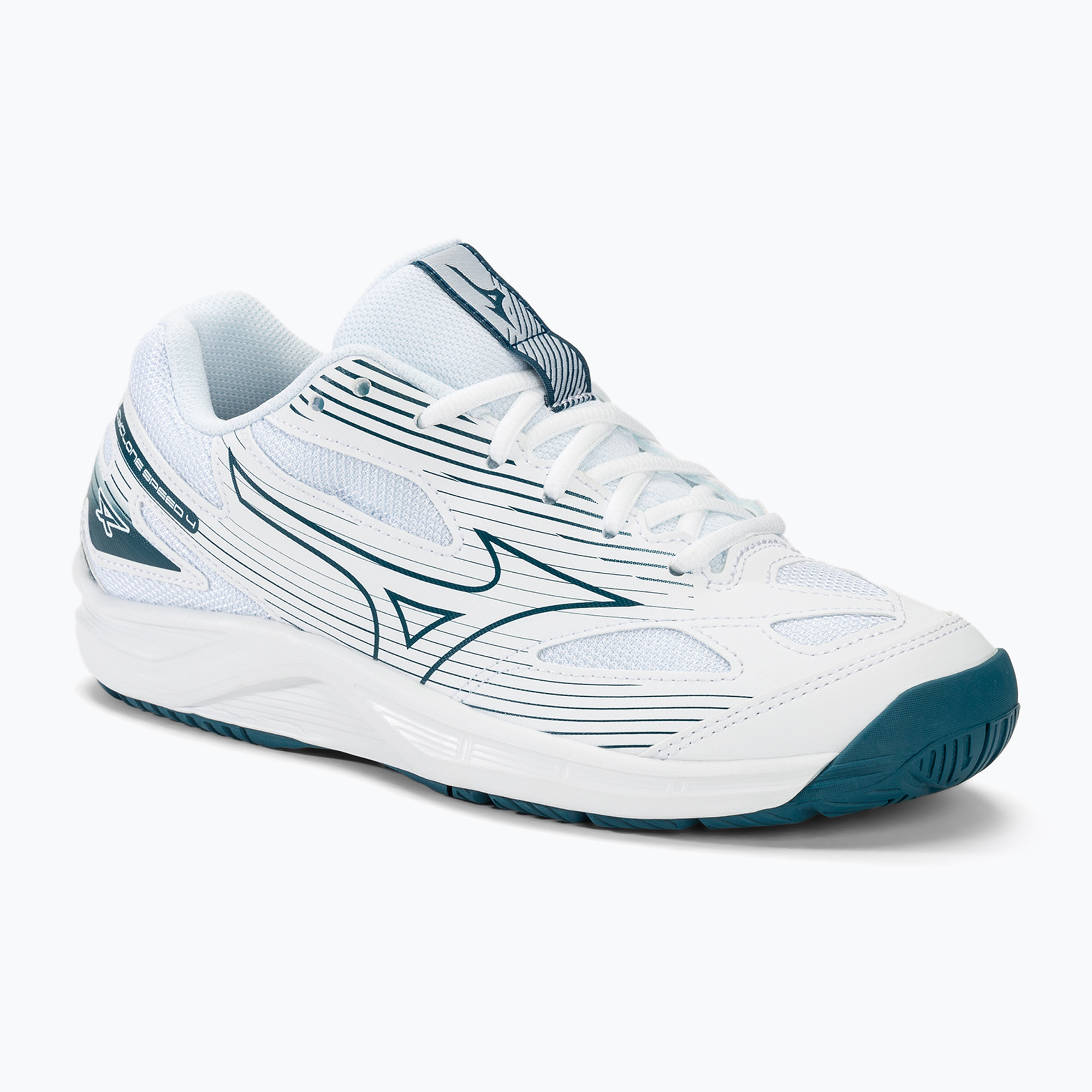 Pánska volejbalová obuv Mizuno Cyclone Speed 4 white/sailor blue/silver (Cyclone Speed 4 V1GA238021)