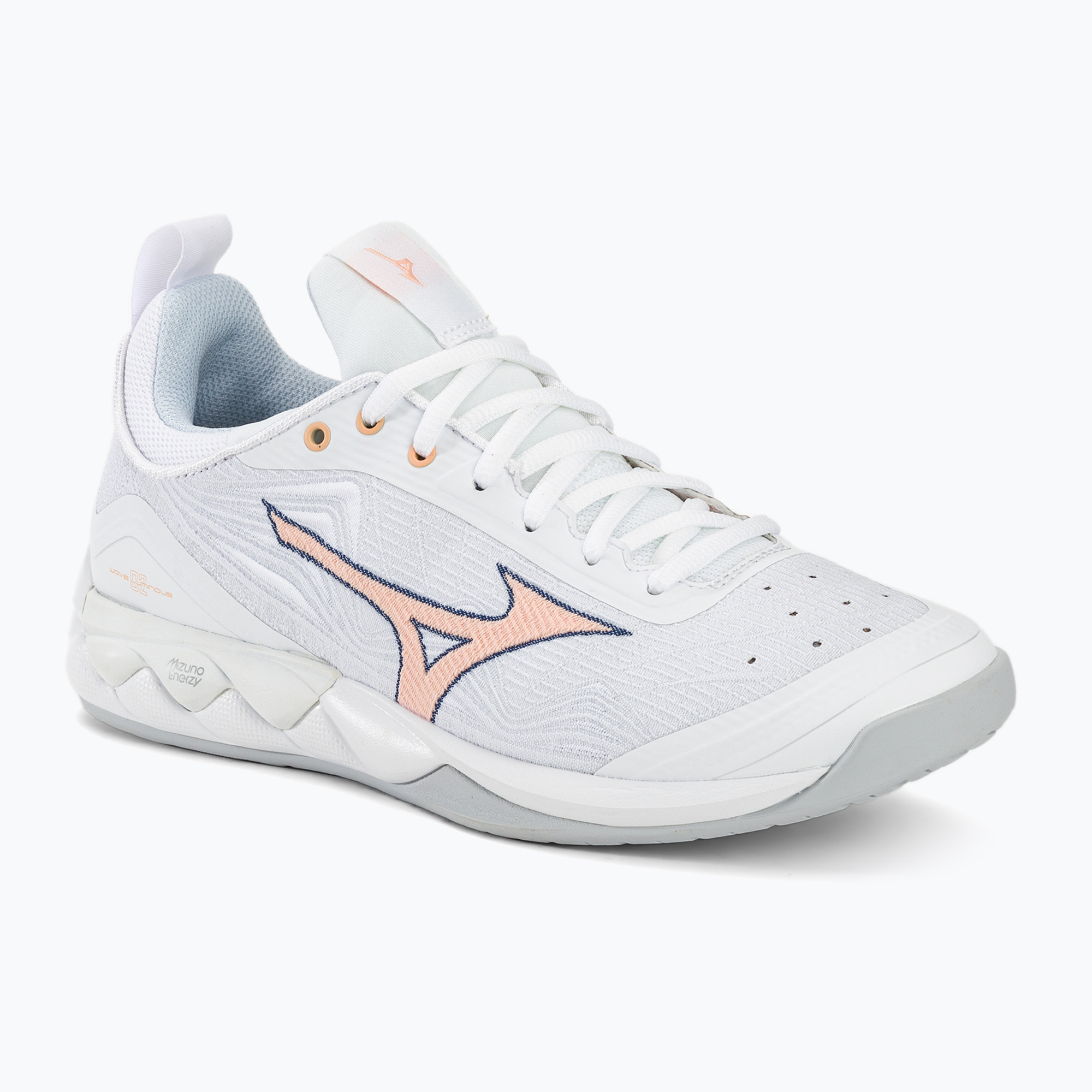 Dámska volejbalová obuv Mizuno Wave Luminous 2 white/navy peony/peach parfait (Wave Luminous 2 V1GC212000)