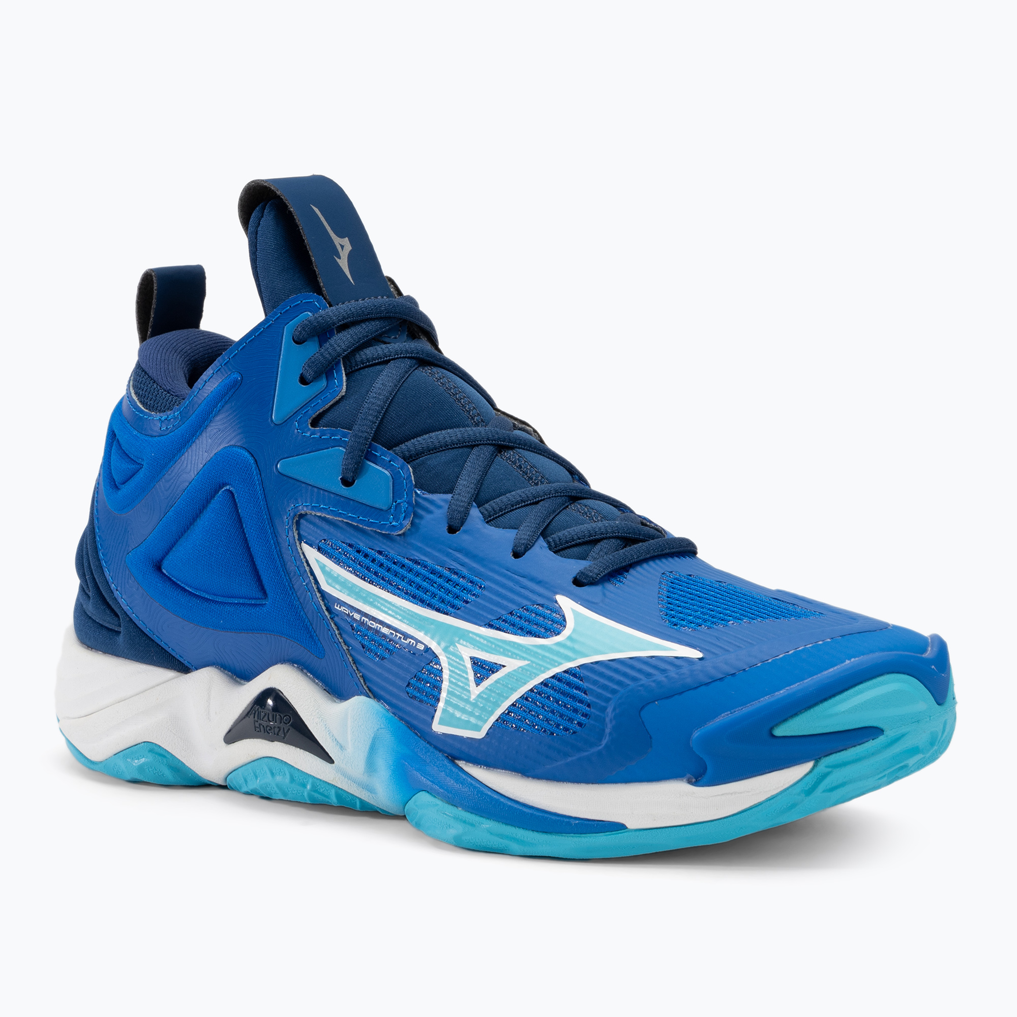 Pánska volejbalová obuv Mizuno Wave Momentum 3 Mid mugen blue/white/estate blue (Wave Momentum 3 Mid V1GA231701)