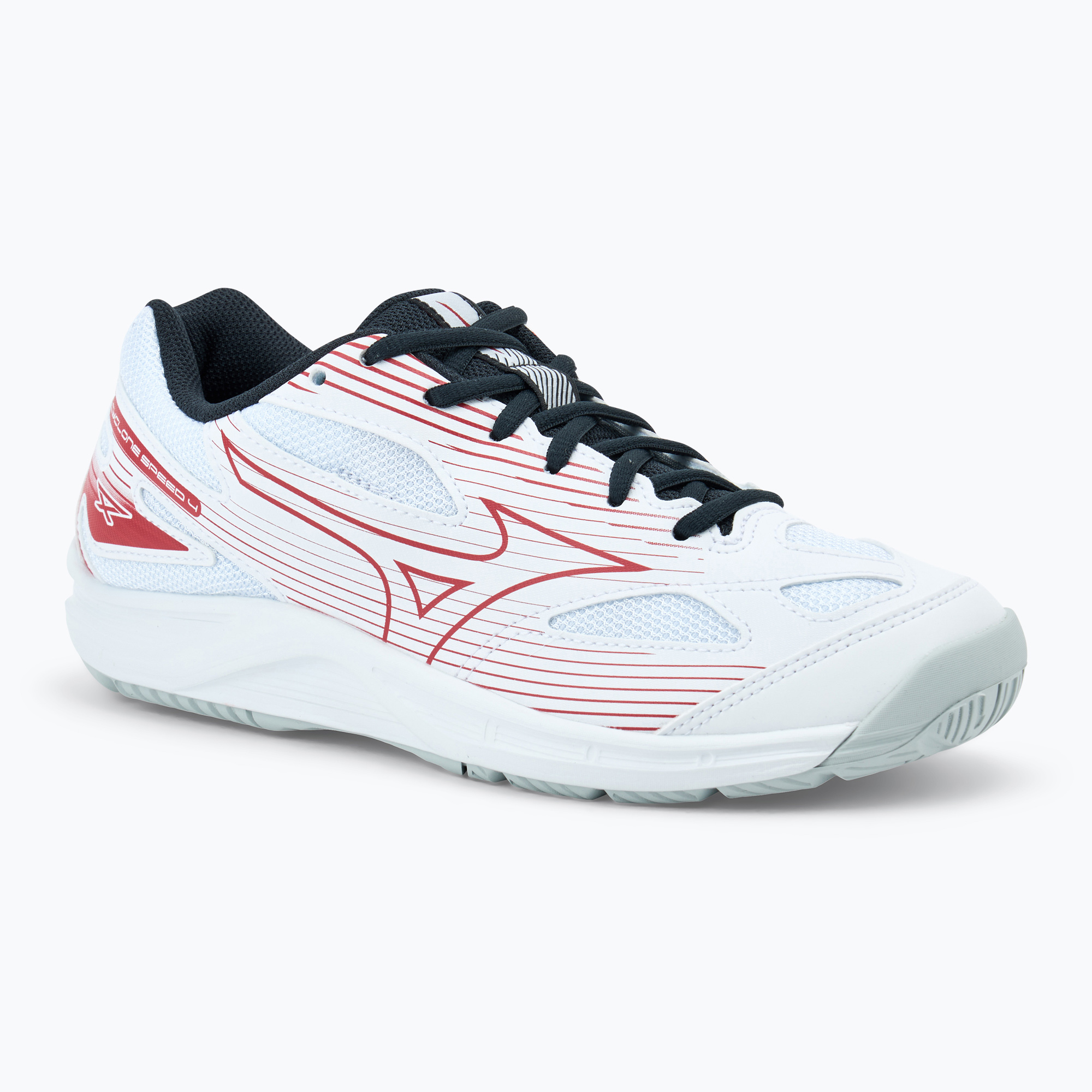 Volejbalová obuv Mizuno Cyclone Speed 4 white/salsa/black (Cyclone Speed 4 V1GA238096)