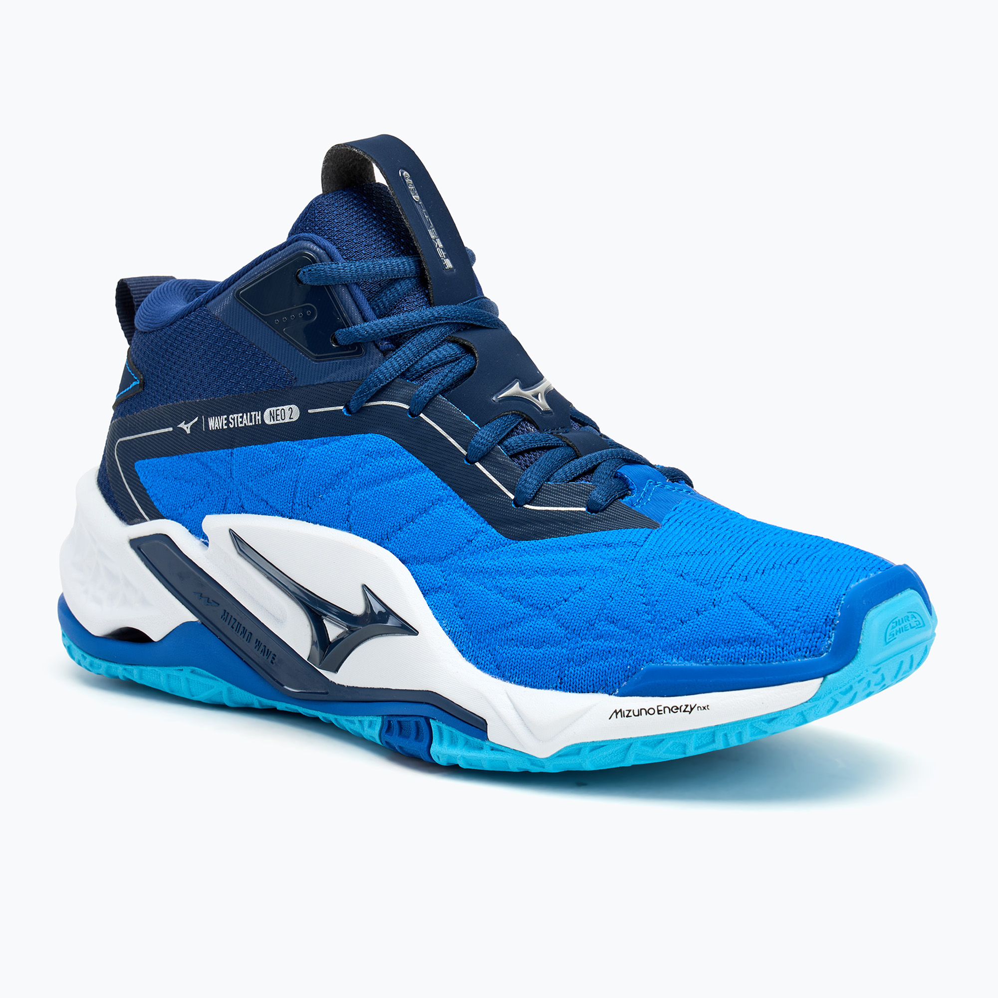 Pánska hádzanárska obuv Mizuno Wave Stealth Neo 2 Mid mugen blue/white/estate blue (Wave Stealth Neo 2 Mid X1GA240501)