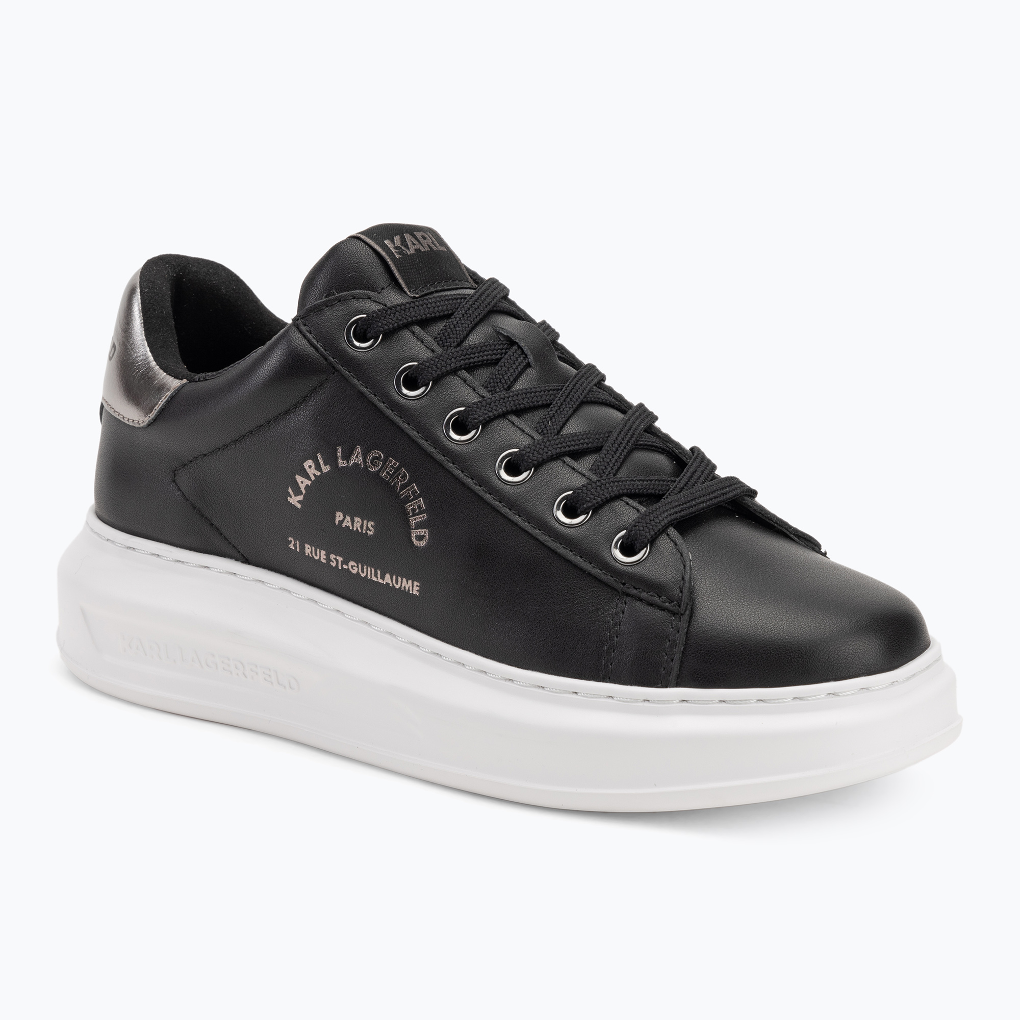 KARL LAGERFELD dámske topánky Kapri Maison black leather w/silver (Kapri Maison KL62538K 00S)