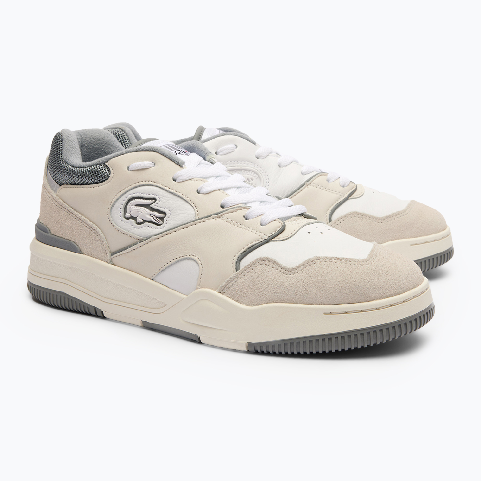 Pánska obuv Lacoste 47SMA0062 white / grey (Lineshot Leather Logo 47SMA0062081)
