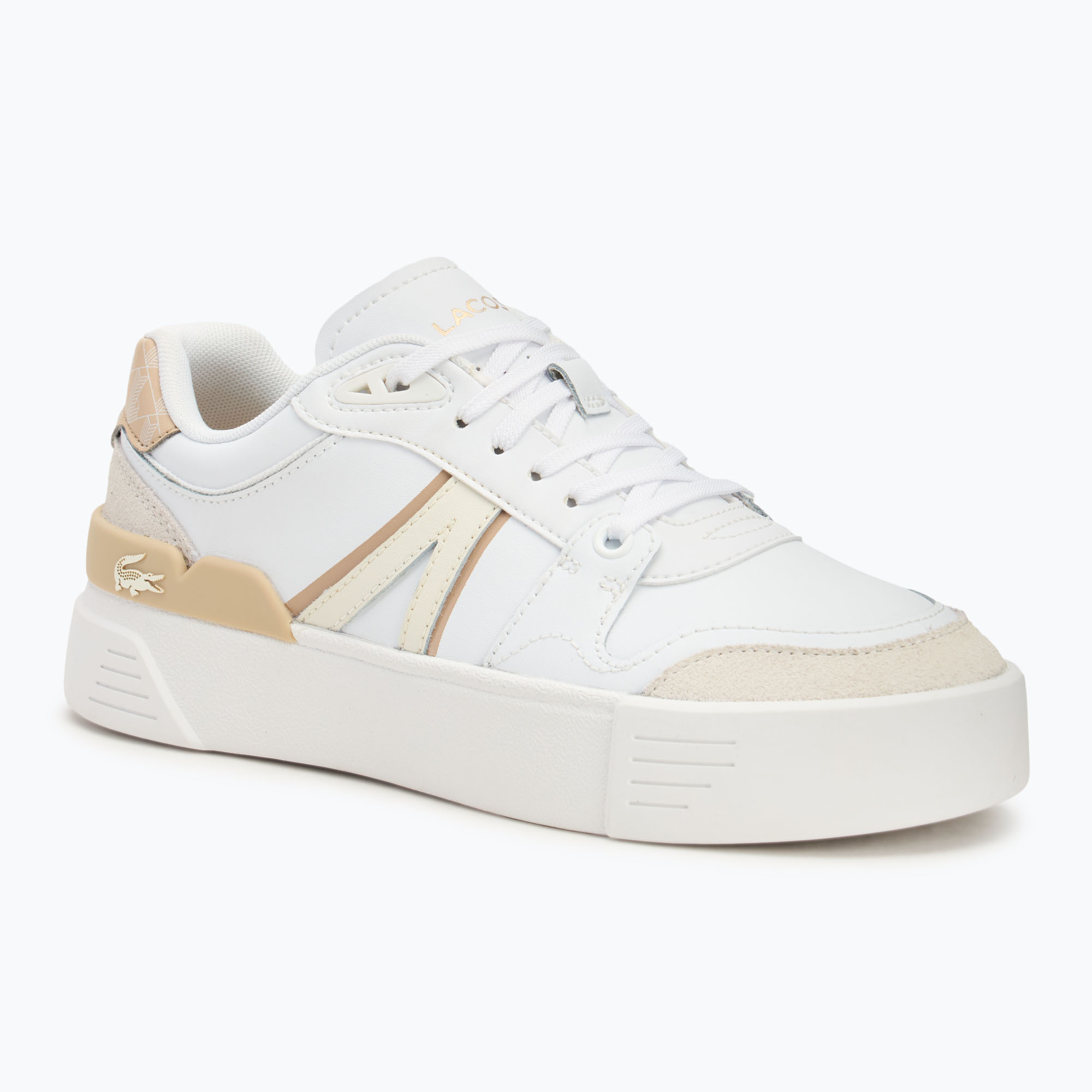 Dámske topánky Lacoste L002 Evo Monograms white/light brown (L002 Evo Monograms 48SFA00282J8)