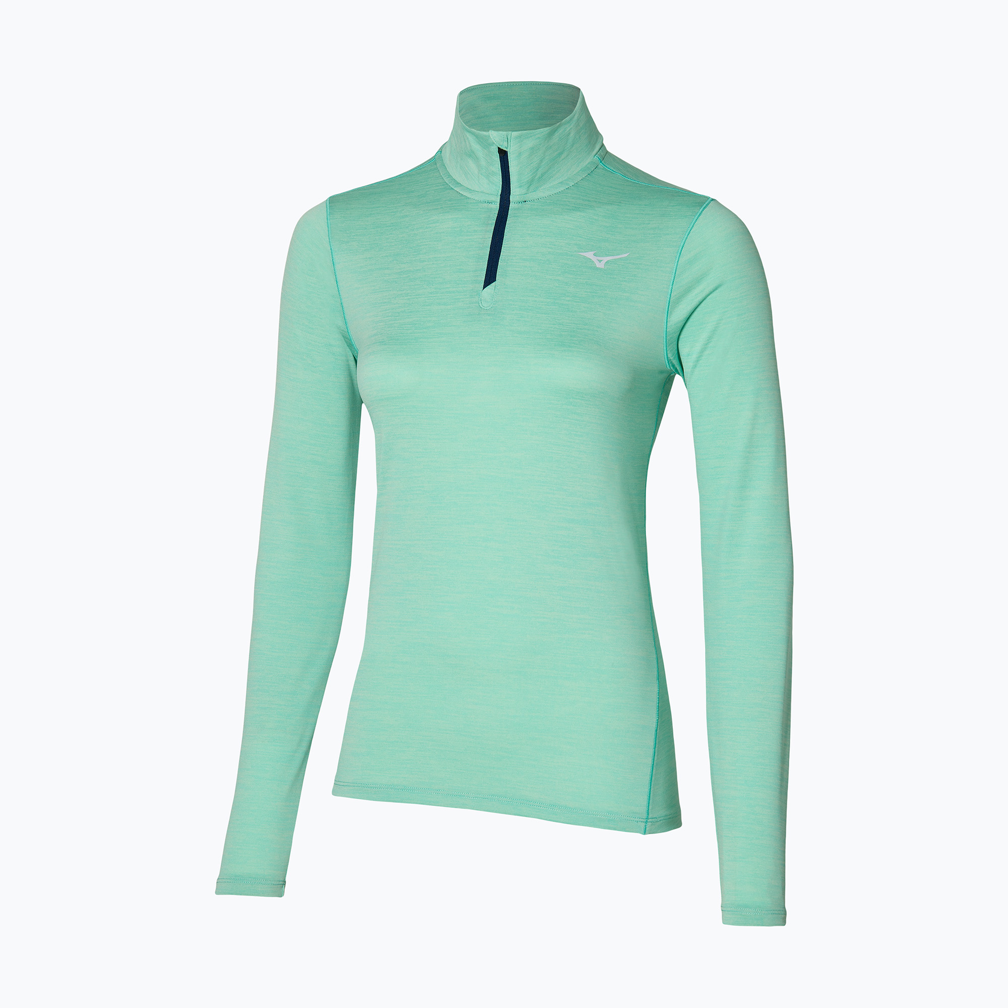 Dámske bežecké tričko s dlhým rukávom Mizuno Impulse Core Half Zip dusty jade (Impulse Core Half Zip J2GAA71657)