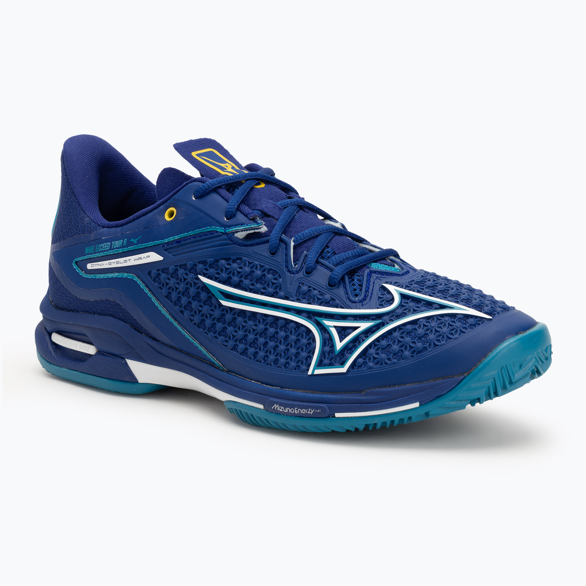 Pánské tenisové boty Mizuno Wave Exceed Tour 6 CC bellwether blue/ white/ fjord blue (Wave Exceed Tour 6 CC 61GC247415)