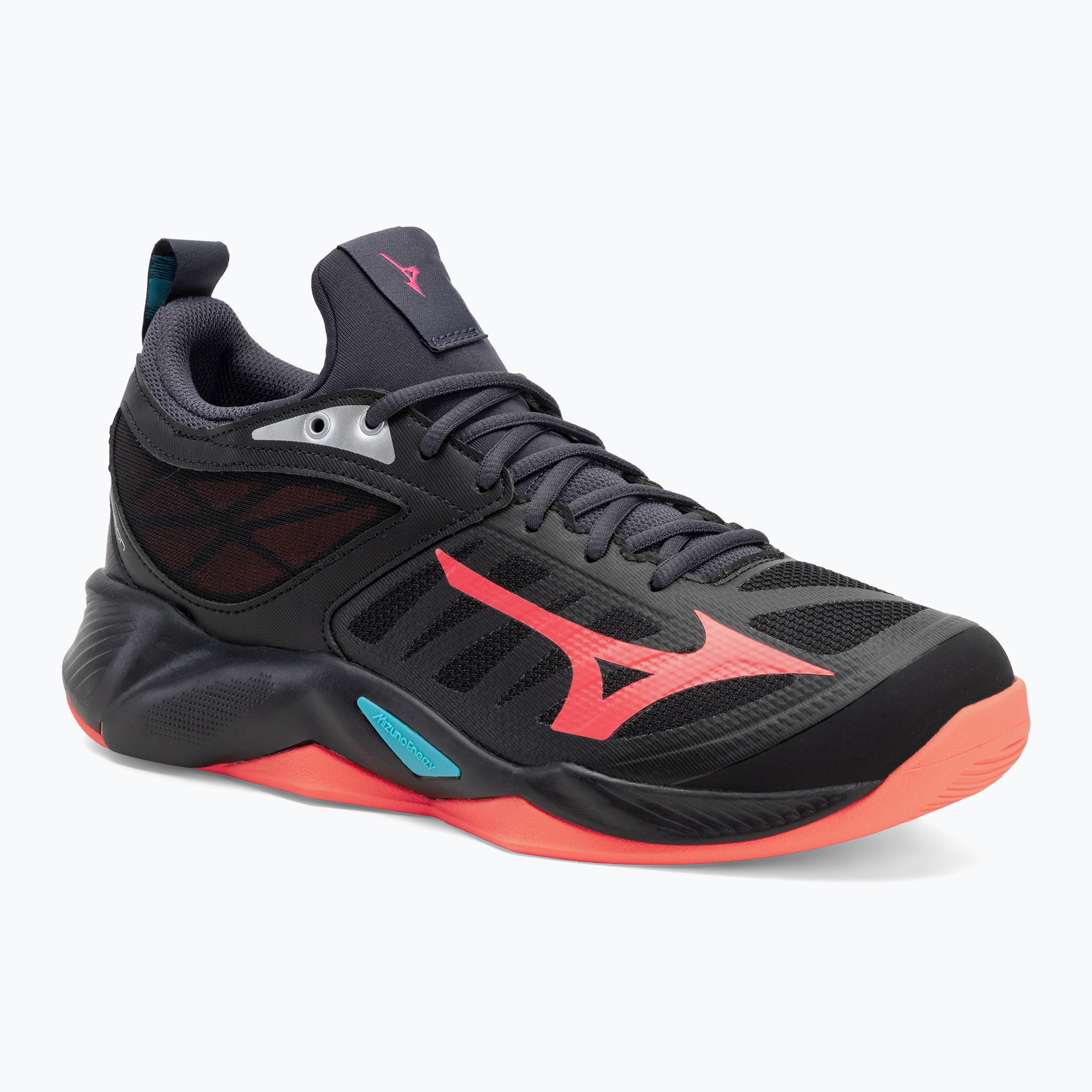 Volejbalová obuv Mizuno Wave Dimension black/neon flame/peacock blue (Wave Dimension V1GA224006)